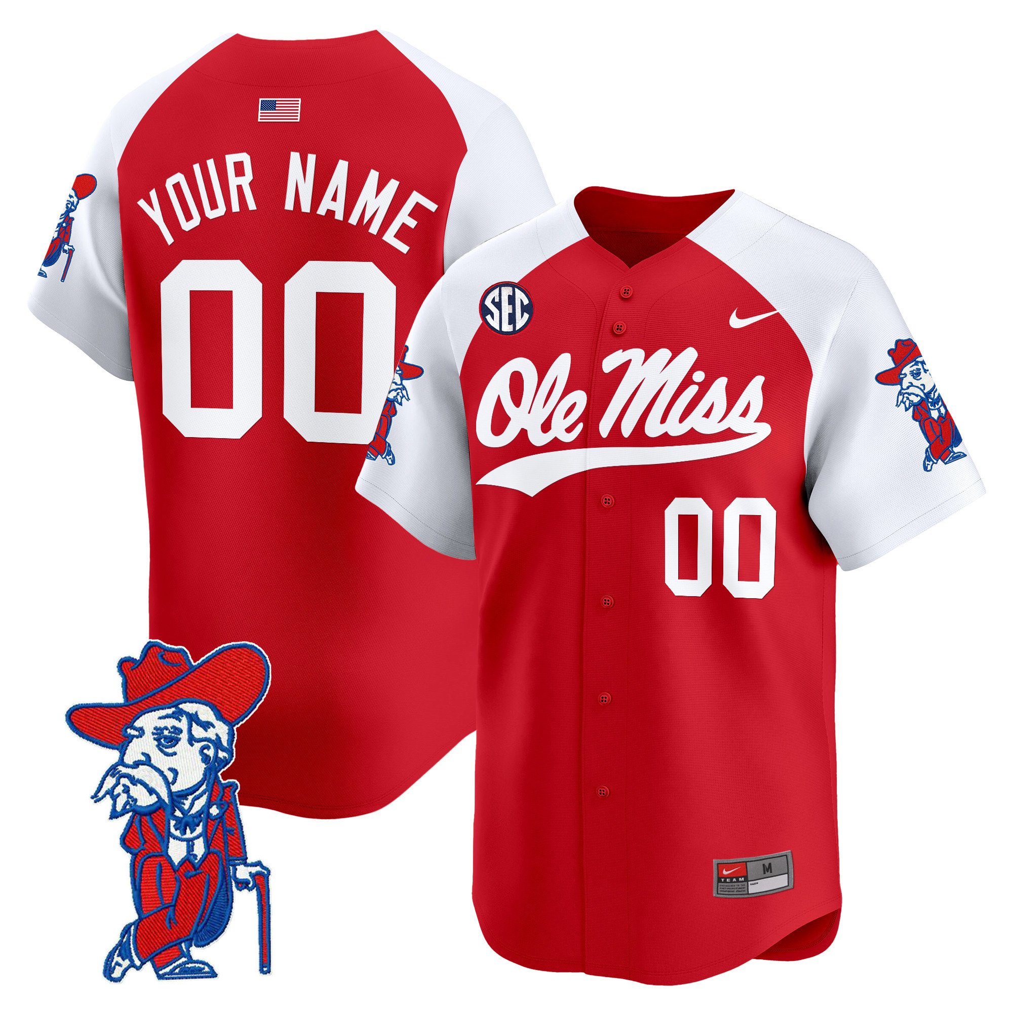 Ole Miss Rebels 2024 Vapor Baseball Custom Jersey - All Stitched