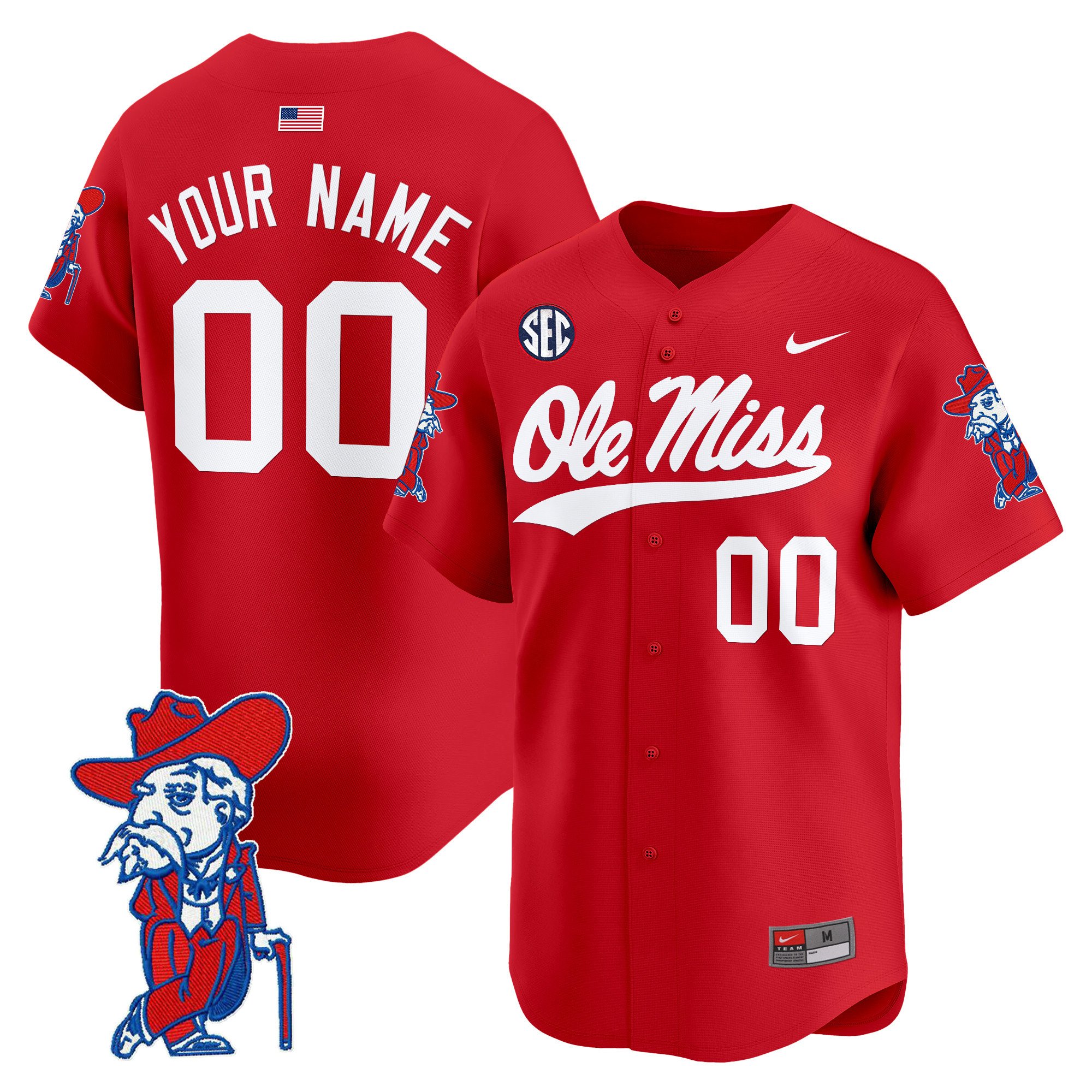 Ole Miss Rebels 2024 Vapor Baseball Custom Jersey - All Stitched