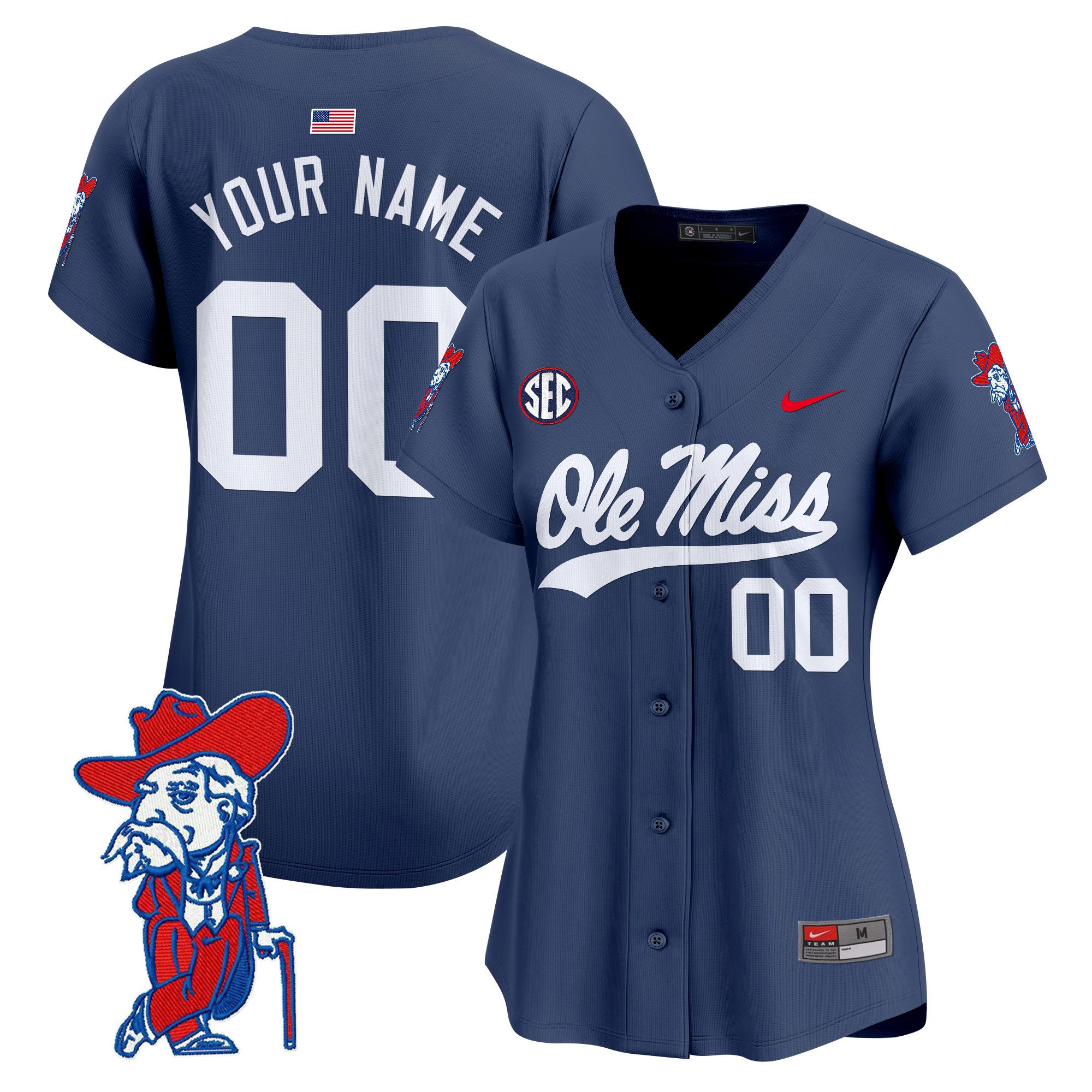 Ole Miss Rebels 2024 Vapor Baseball Custom Jersey - All Stitched
