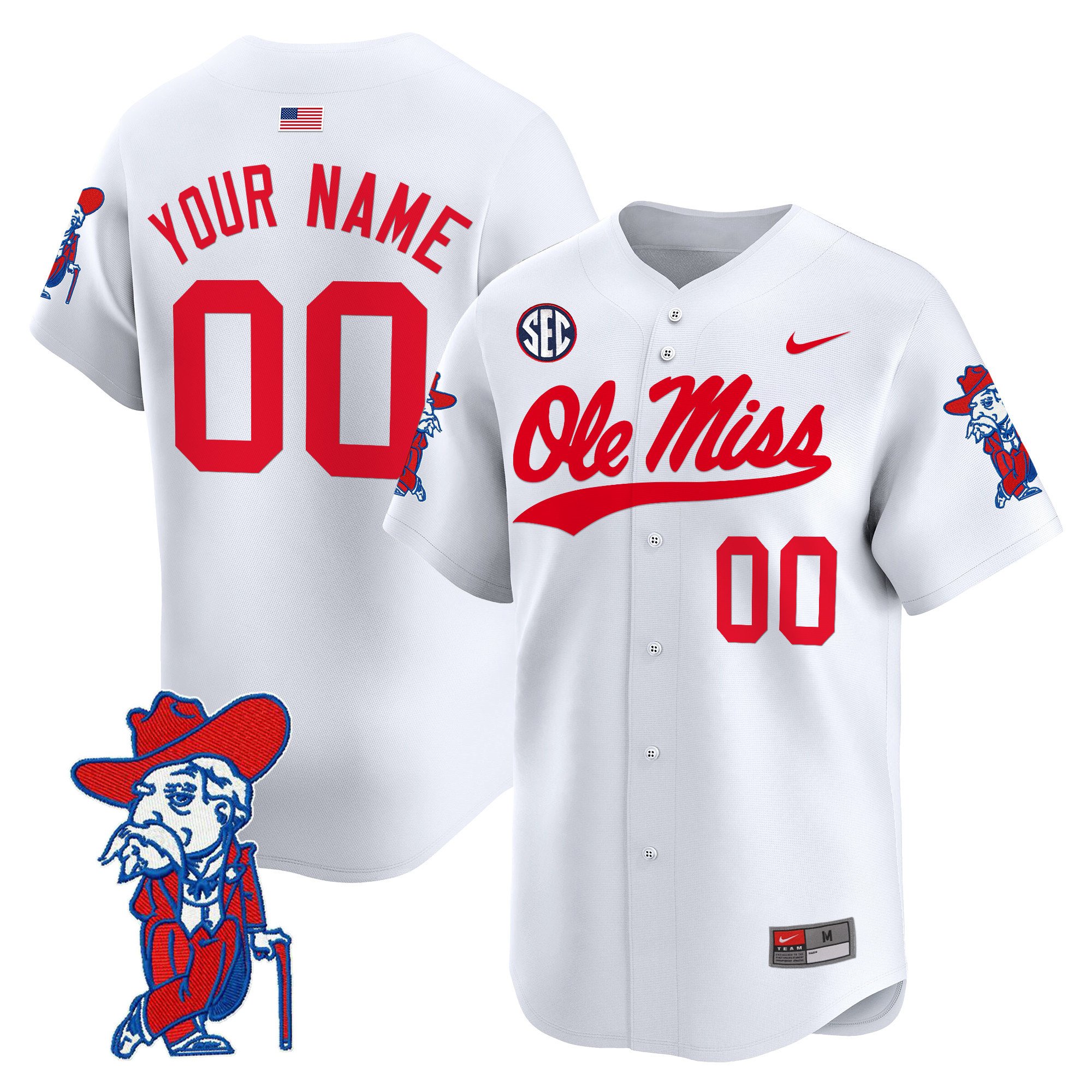 Ole Miss Rebels 2024 Vapor Baseball Custom Jersey - All Stitched