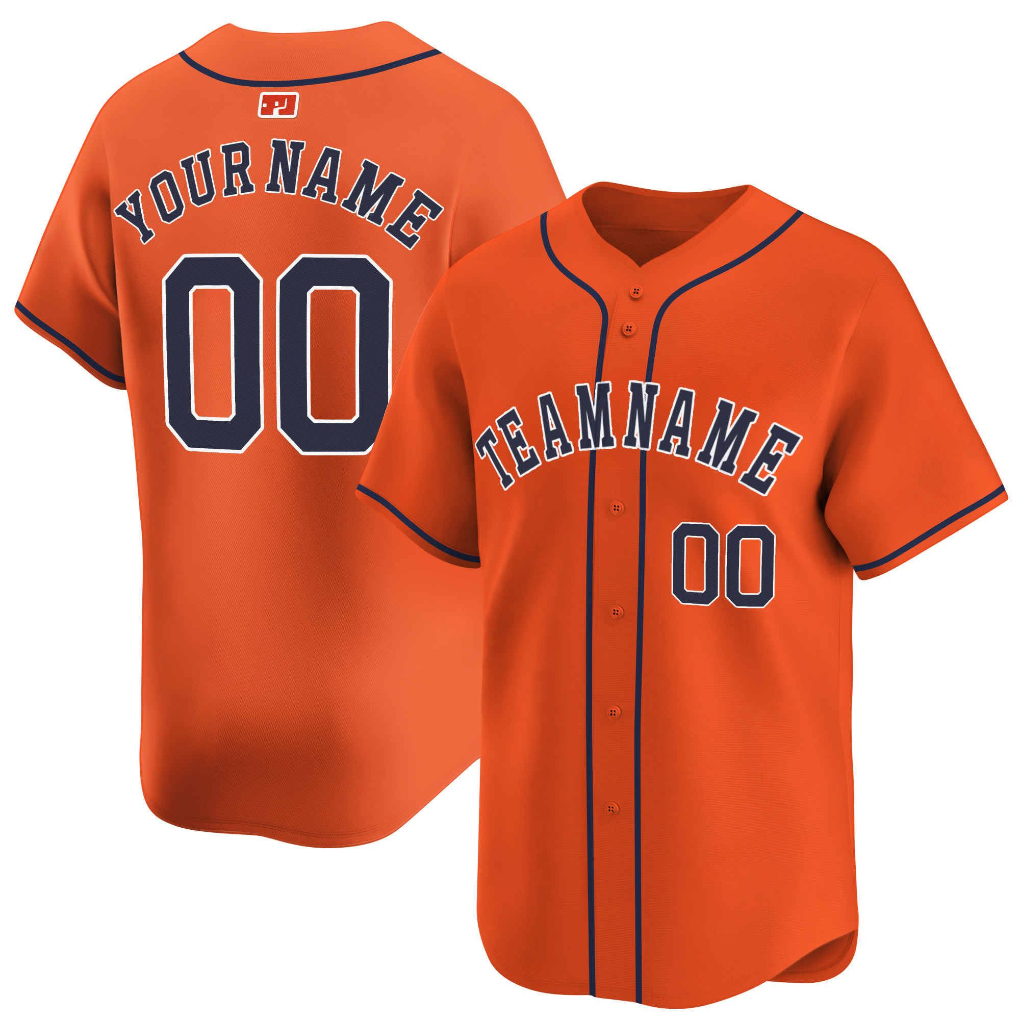 Orange-Royal Custom Baseball Jersey