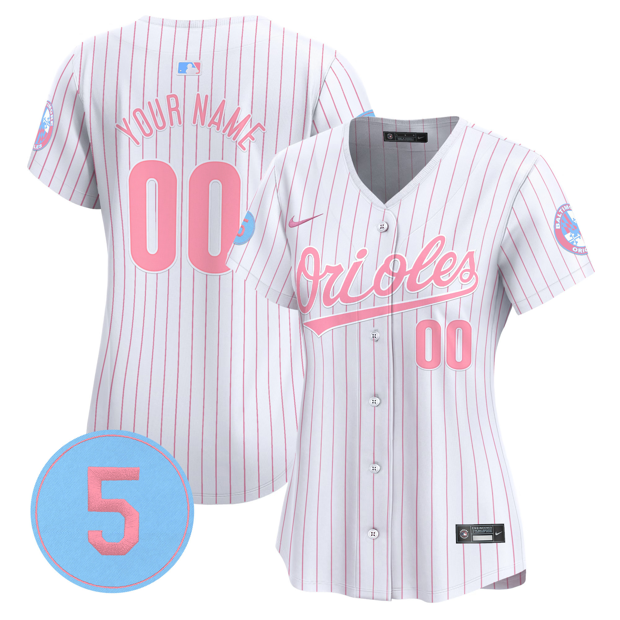 Orioles Bubblegum Pink Robinson Patch Vapor Premier Limited Custom Jersey - All Stitched