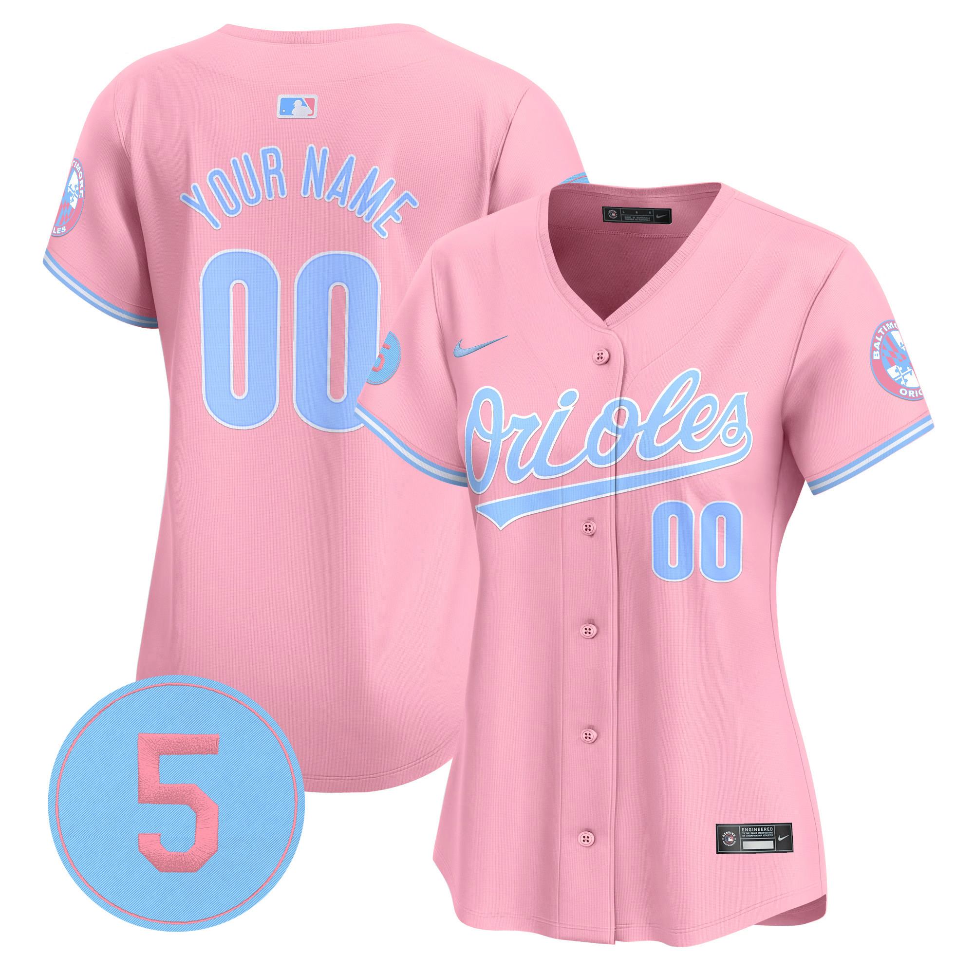Orioles Bubblegum Pink Robinson Patch Vapor Premier Limited Custom Jersey - All Stitched