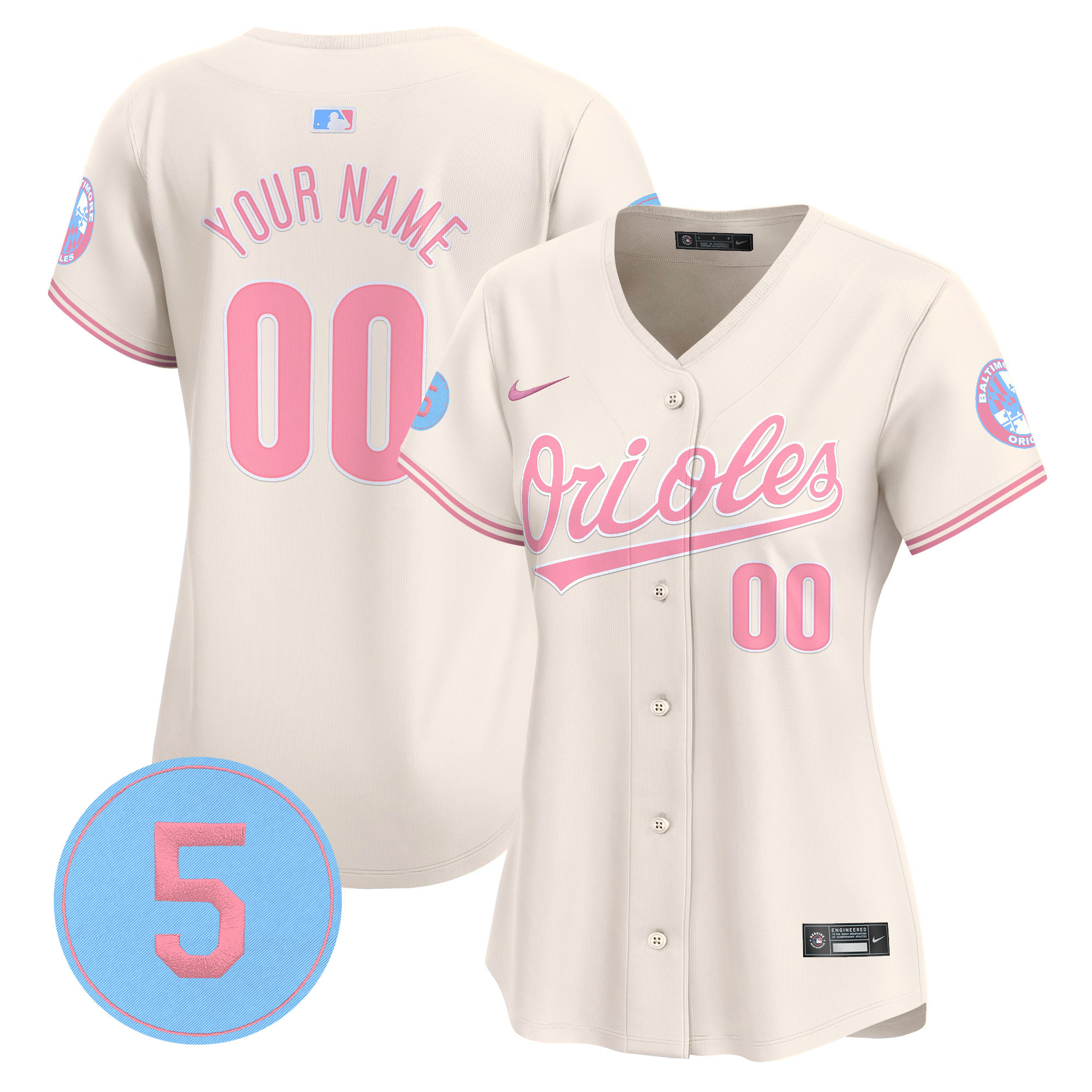 Orioles Bubblegum Pink Robinson Patch Vapor Premier Limited Custom Jersey - All Stitched
