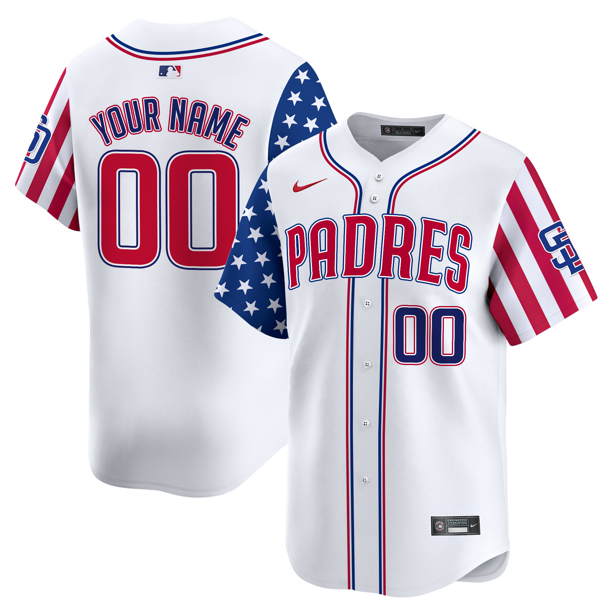 Padres 2024 Independence Day Vapor Premier Limited Custom Jersey - All Stitched