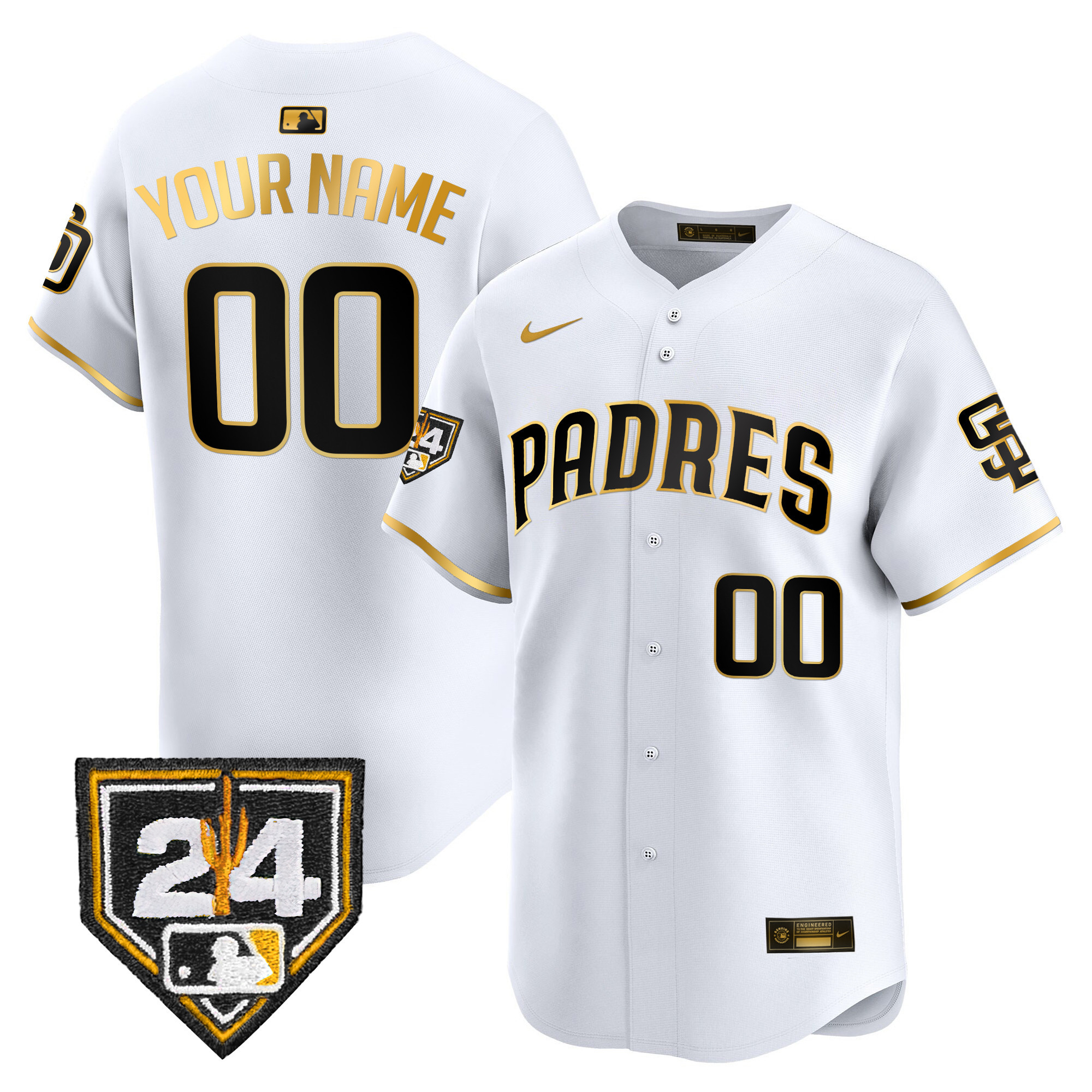 Padres 2024 Spring Training Patch Vapor Premier Limited Custom Jersey - All Stitched