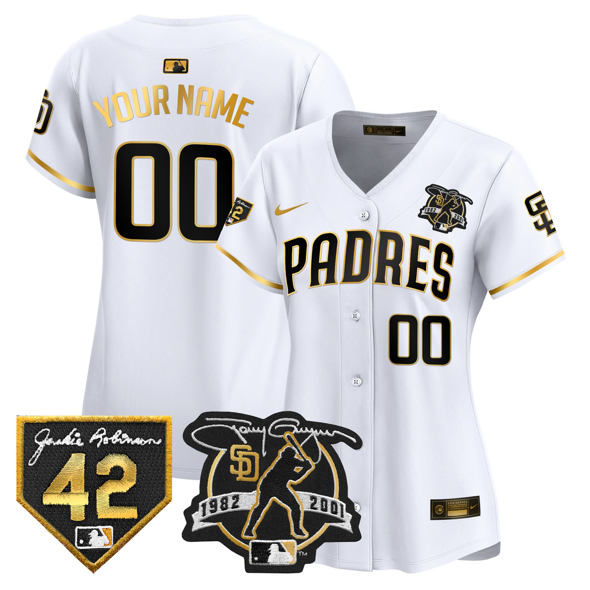 Padres 2024 Tony Gwynn & Robinson Patch Vapor Premier Limited Custom Jersey – All Stitched
