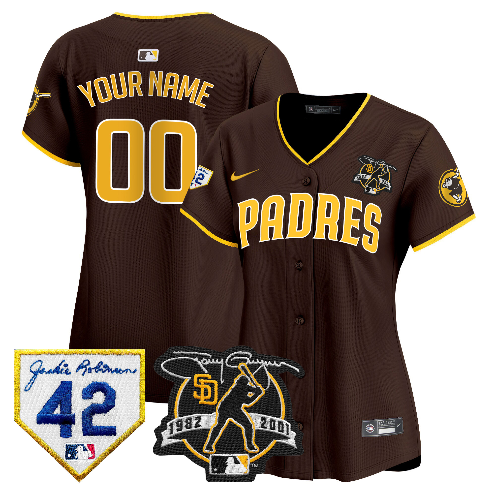 Padres 2024 Tony Gwynn & Robinson Patch Vapor Premier Limited Custom Jersey – All Stitched