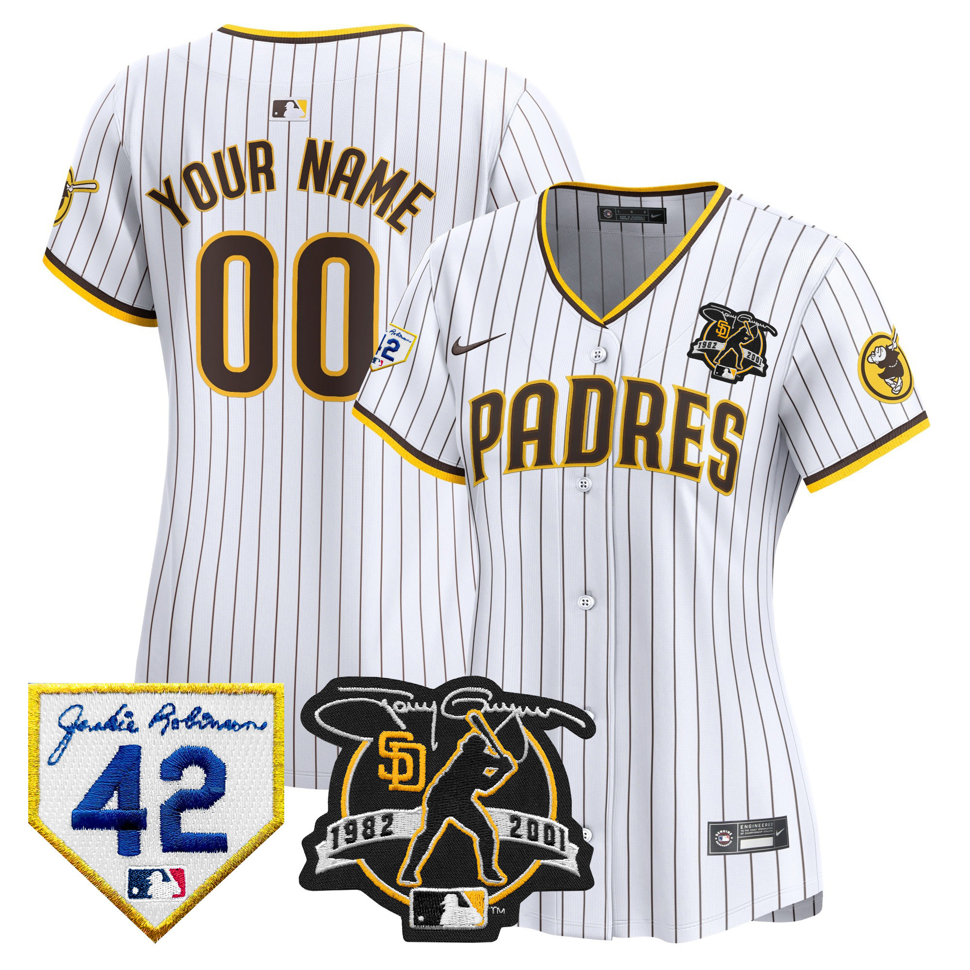 Padres 2024 Tony Gwynn & Robinson Patch Vapor Premier Limited Custom Jersey – All Stitched