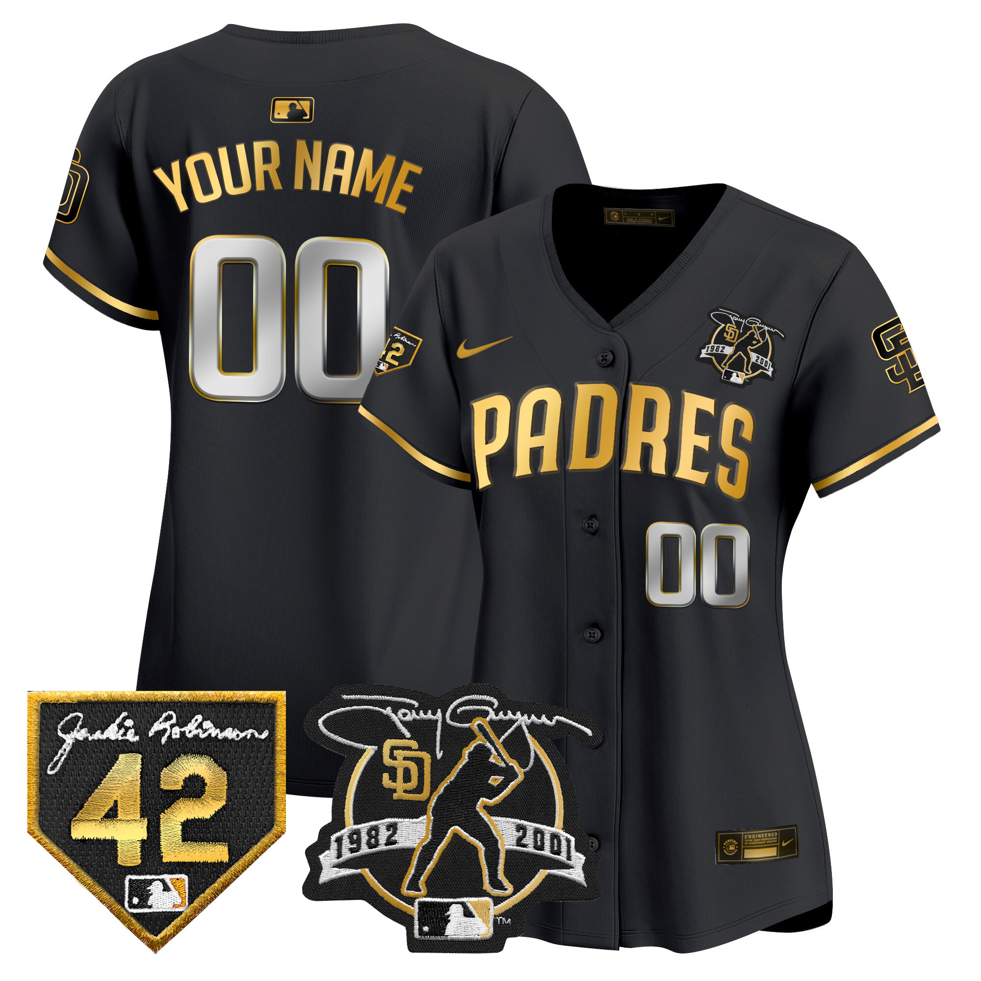 Padres 2024 Tony Gwynn & Robinson Patch Vapor Premier Limited Custom Jersey – All Stitched