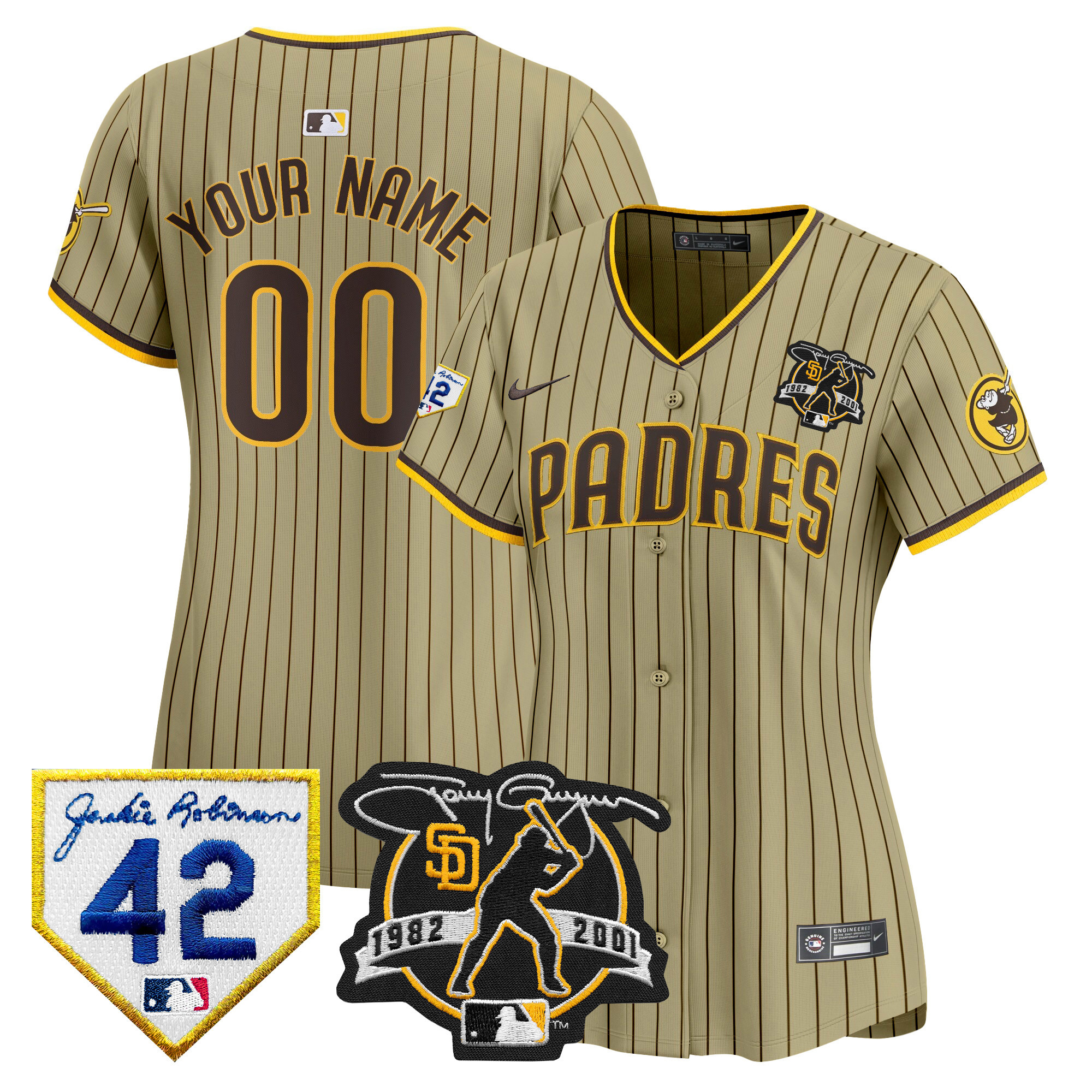 Padres 2024 Tony Gwynn & Robinson Patch Vapor Premier Limited Custom Jersey – All Stitched