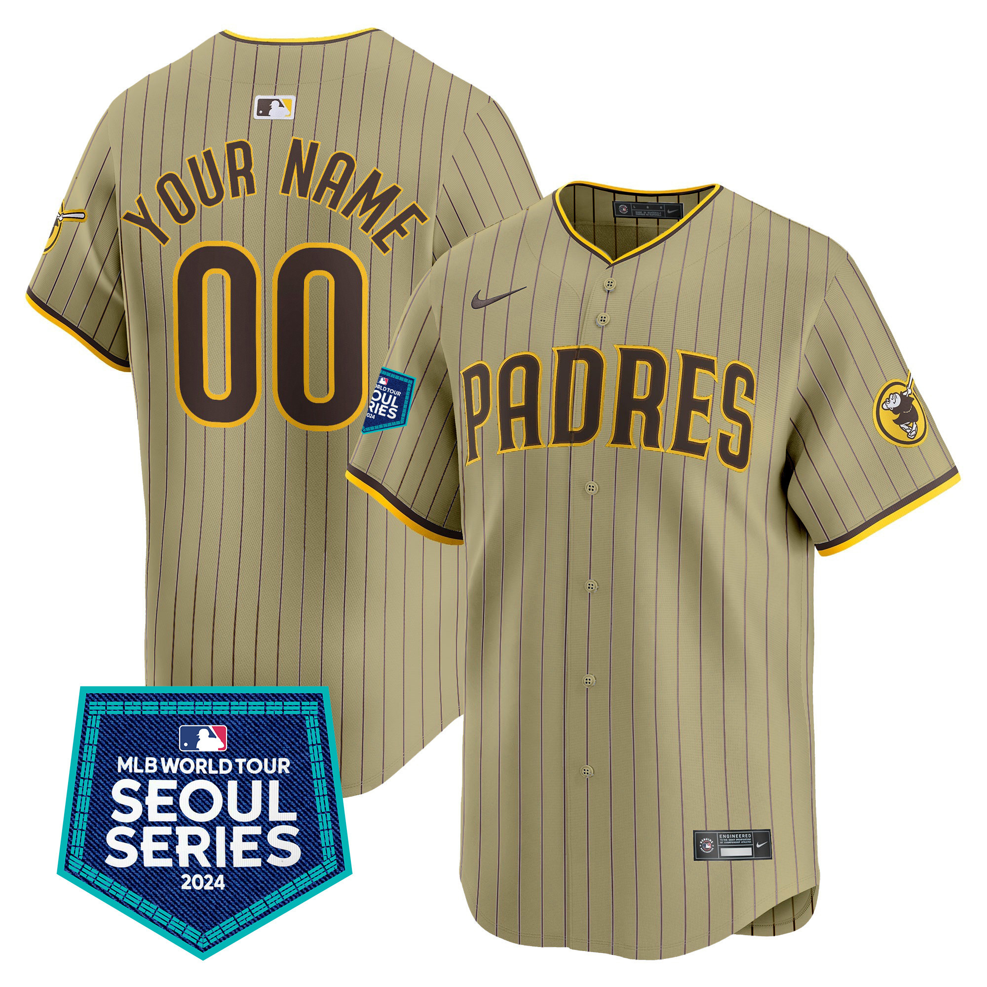 Padres 2024 World Tour Seoul Series Patch Vapor Premier Limited Custom Jersey – All Stitched