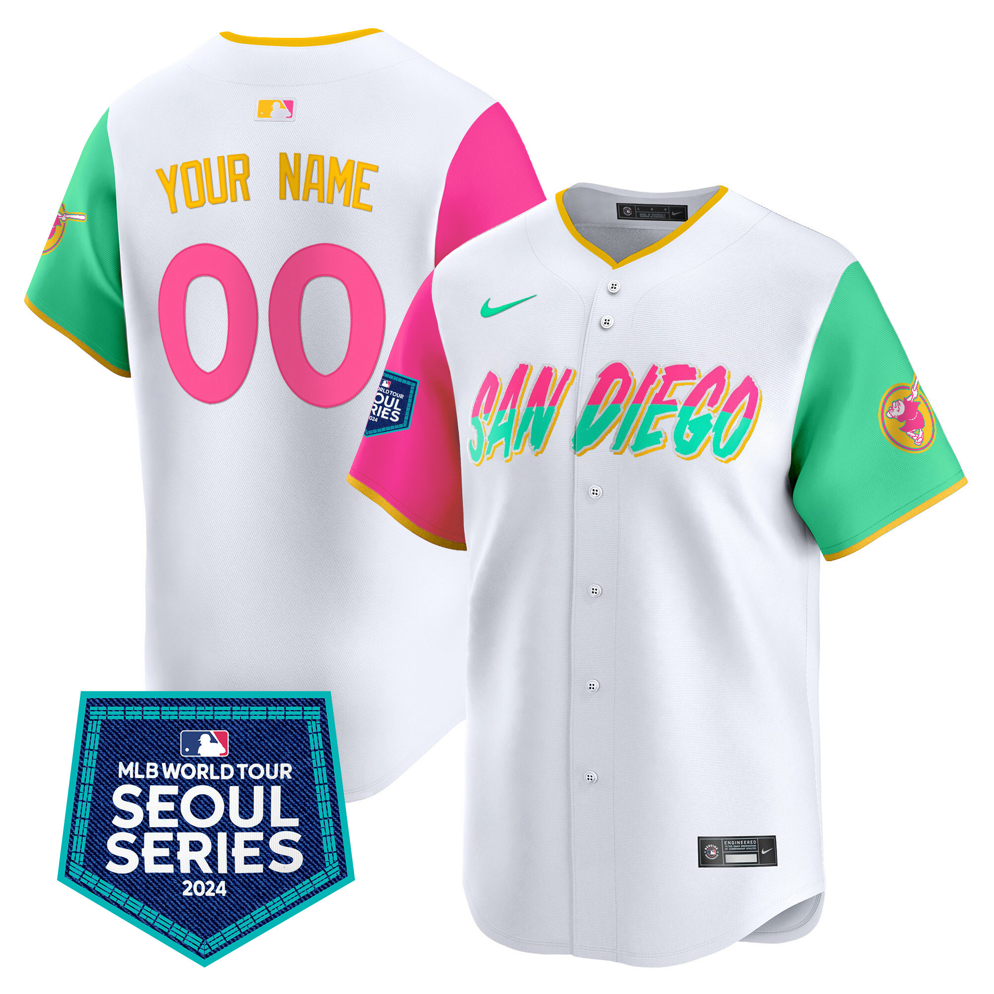 Padres 2024 World Tour Seoul Series Patch Vapor Premier Limited Custom Jersey – All Stitched