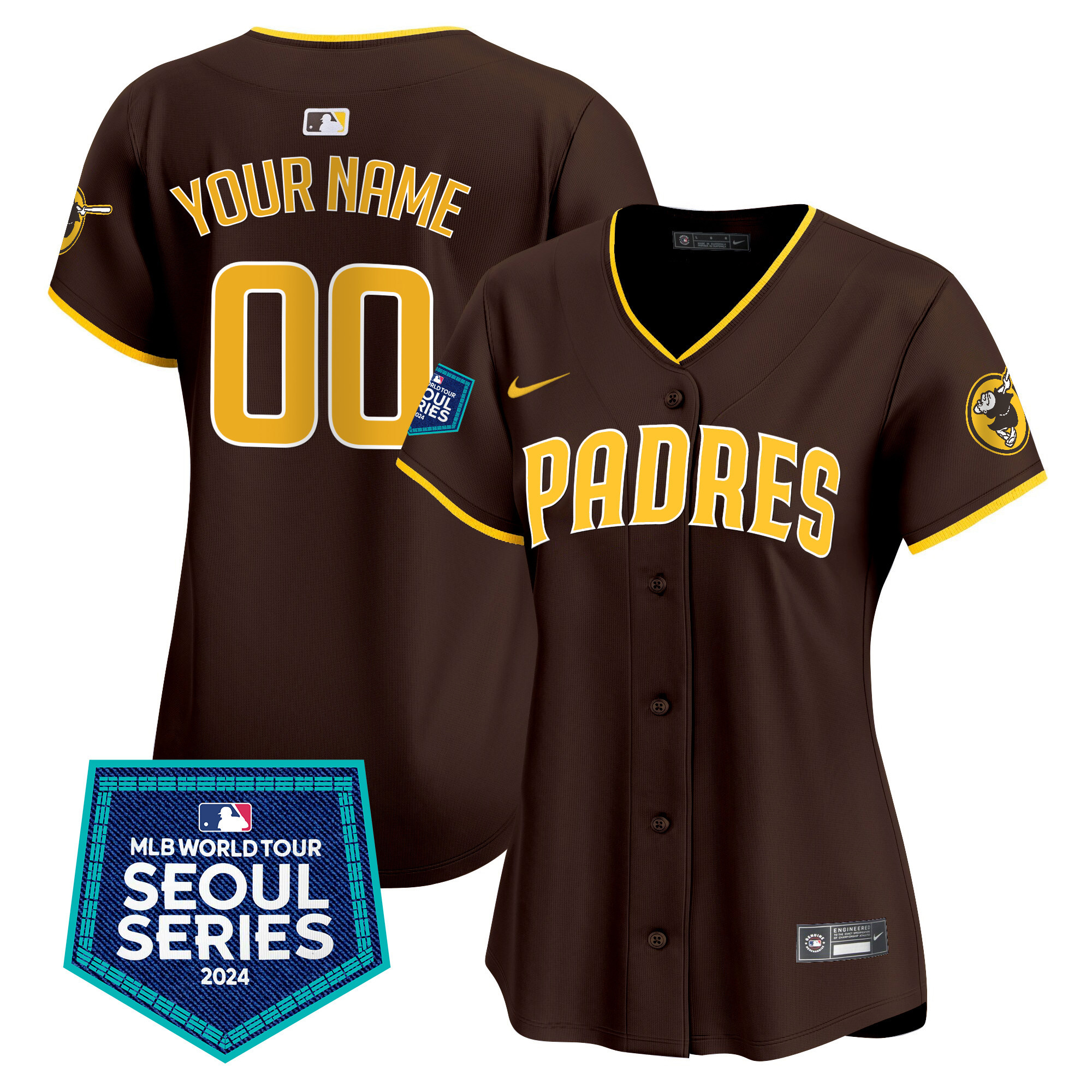 Padres 2024 World Tour Seoul Series Patch Vapor Premier Limited Custom Jersey – All Stitched