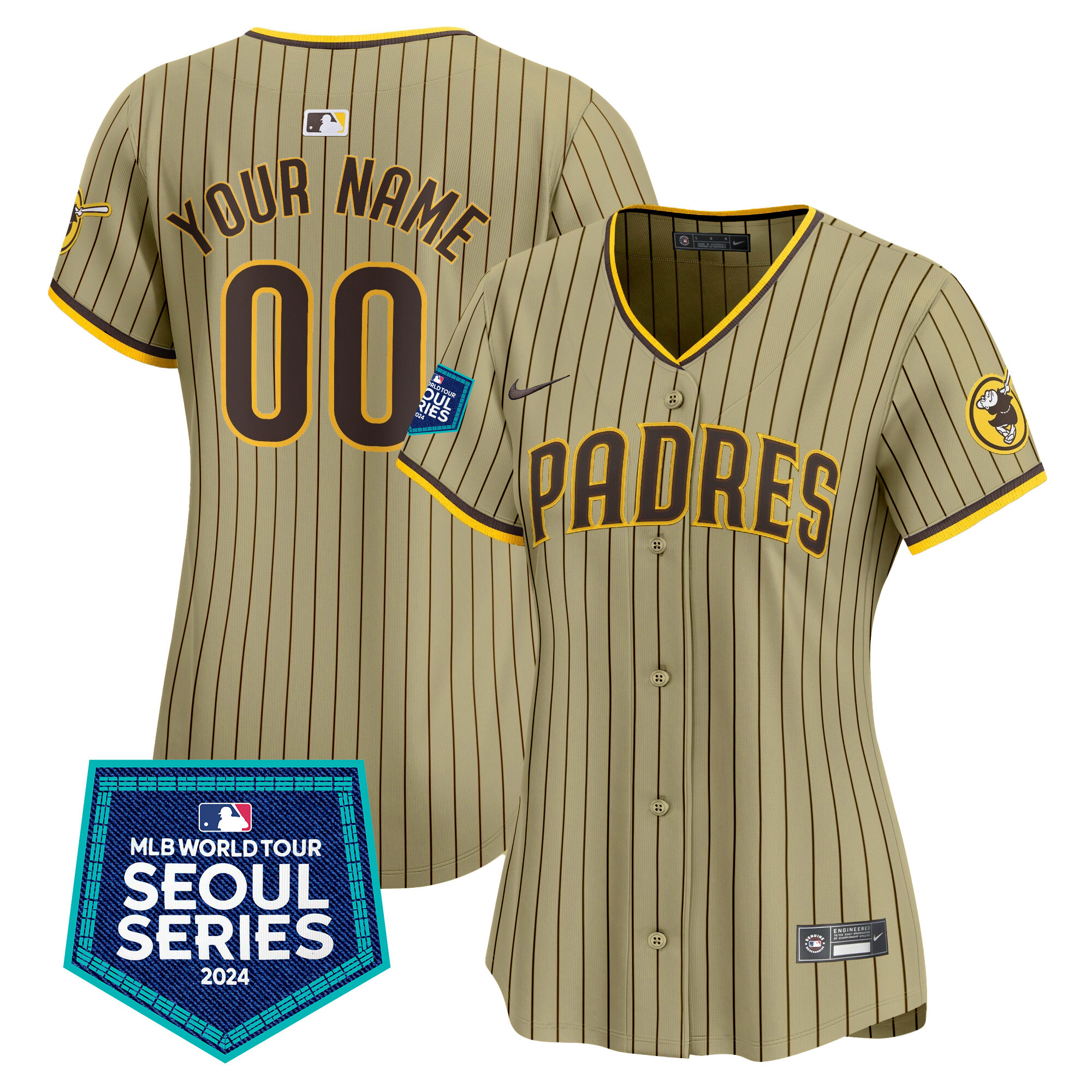 Padres 2024 World Tour Seoul Series Patch Vapor Premier Limited Custom Jersey – All Stitched