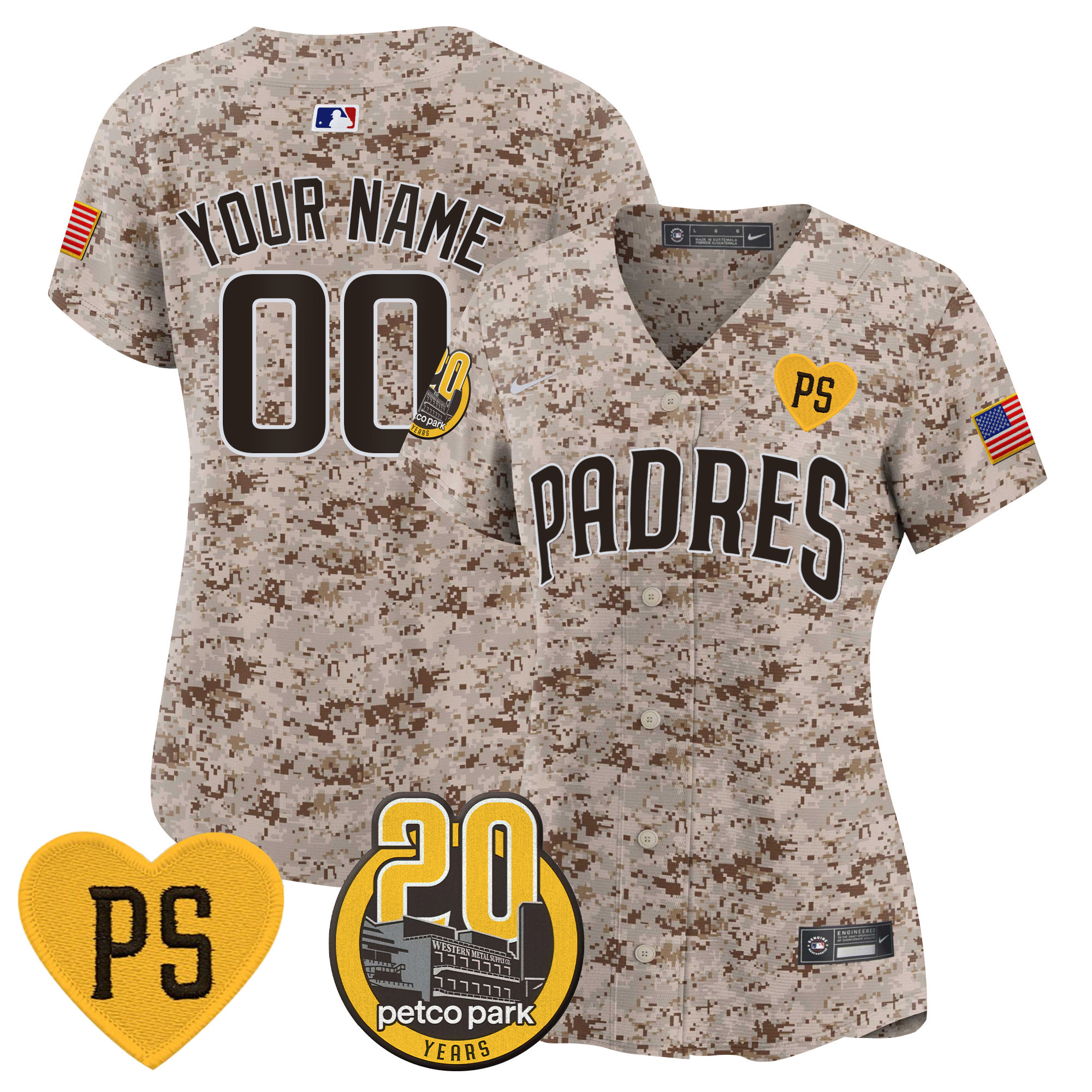 Padres “For Peter” & Petco Park 20th Patch USMC Vapor Premier Limited Custom Jersey – All Stitched