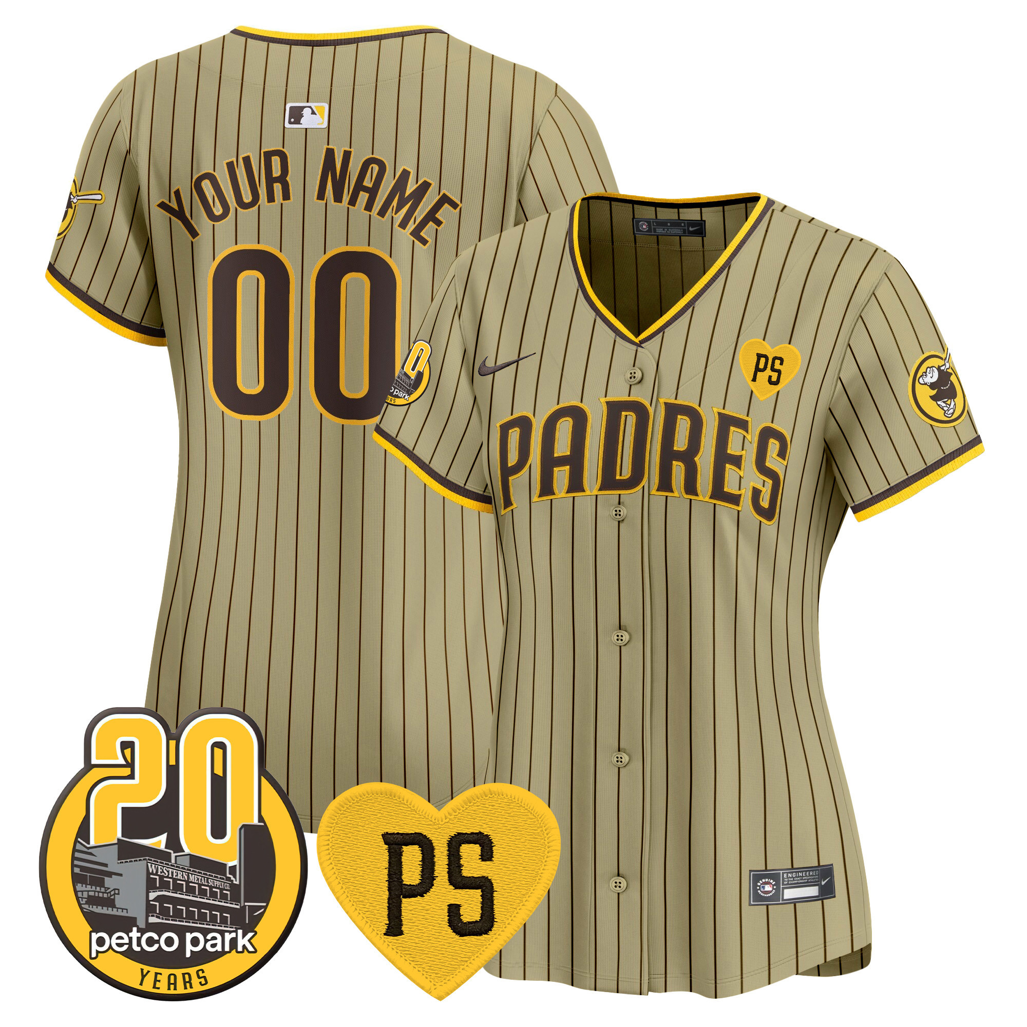 Padres “For Peter” & Petco Park 20th Patch Vapor Premier Limited Custom Jersey - All Stitched