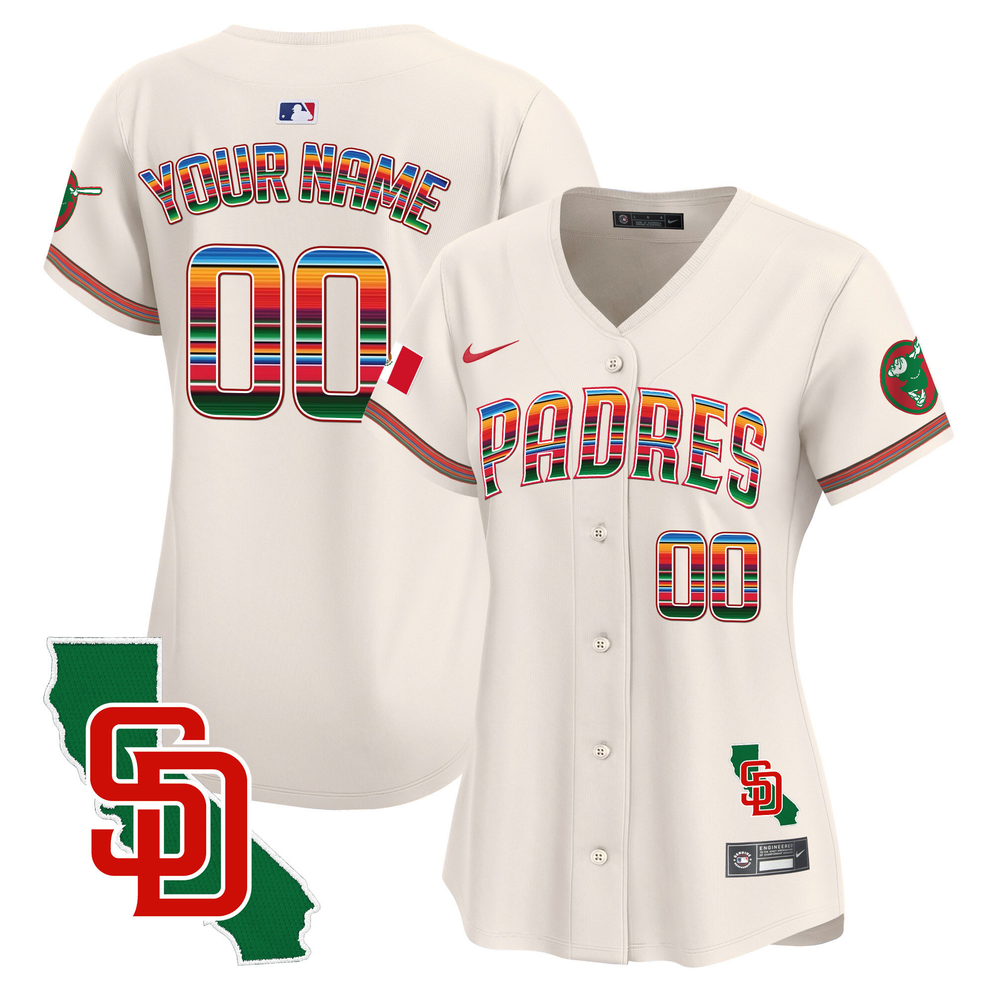 Padres Mexico California Patch Vapor Premier Limited Custom Jersey – All Stitched