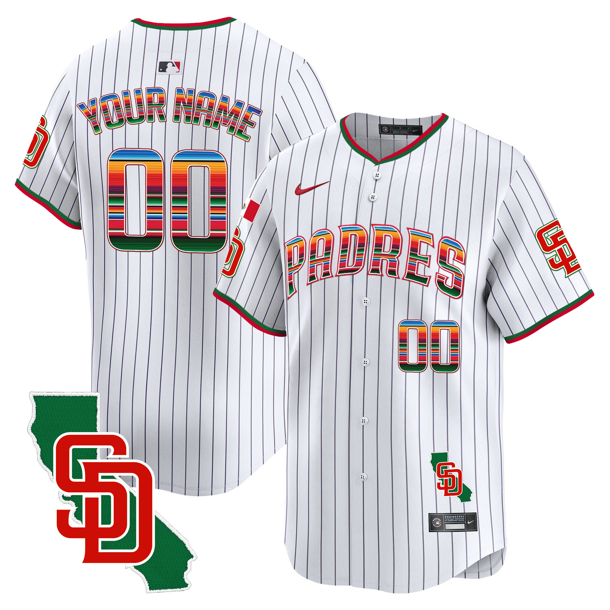 Padres Mexico California Patch Vapor Premier Limited Custom Jersey V3 – All Stitched