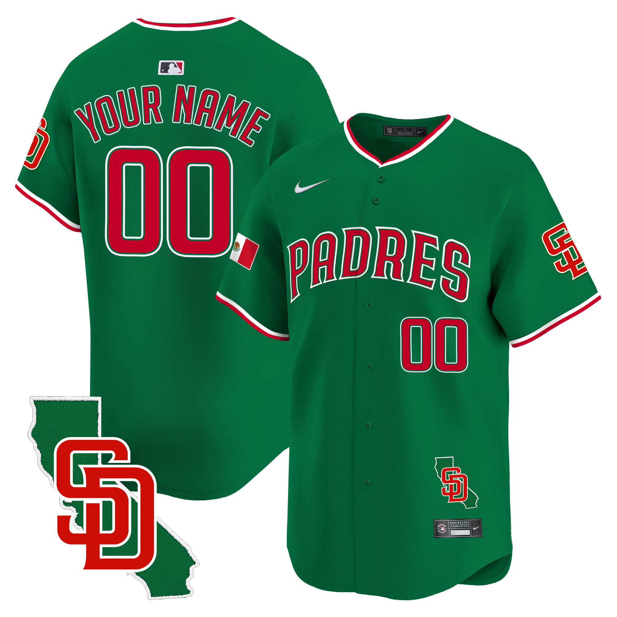 Padres Mexico California Patch Vapor Premier Limited Custom Jersey V5 – All Stitched