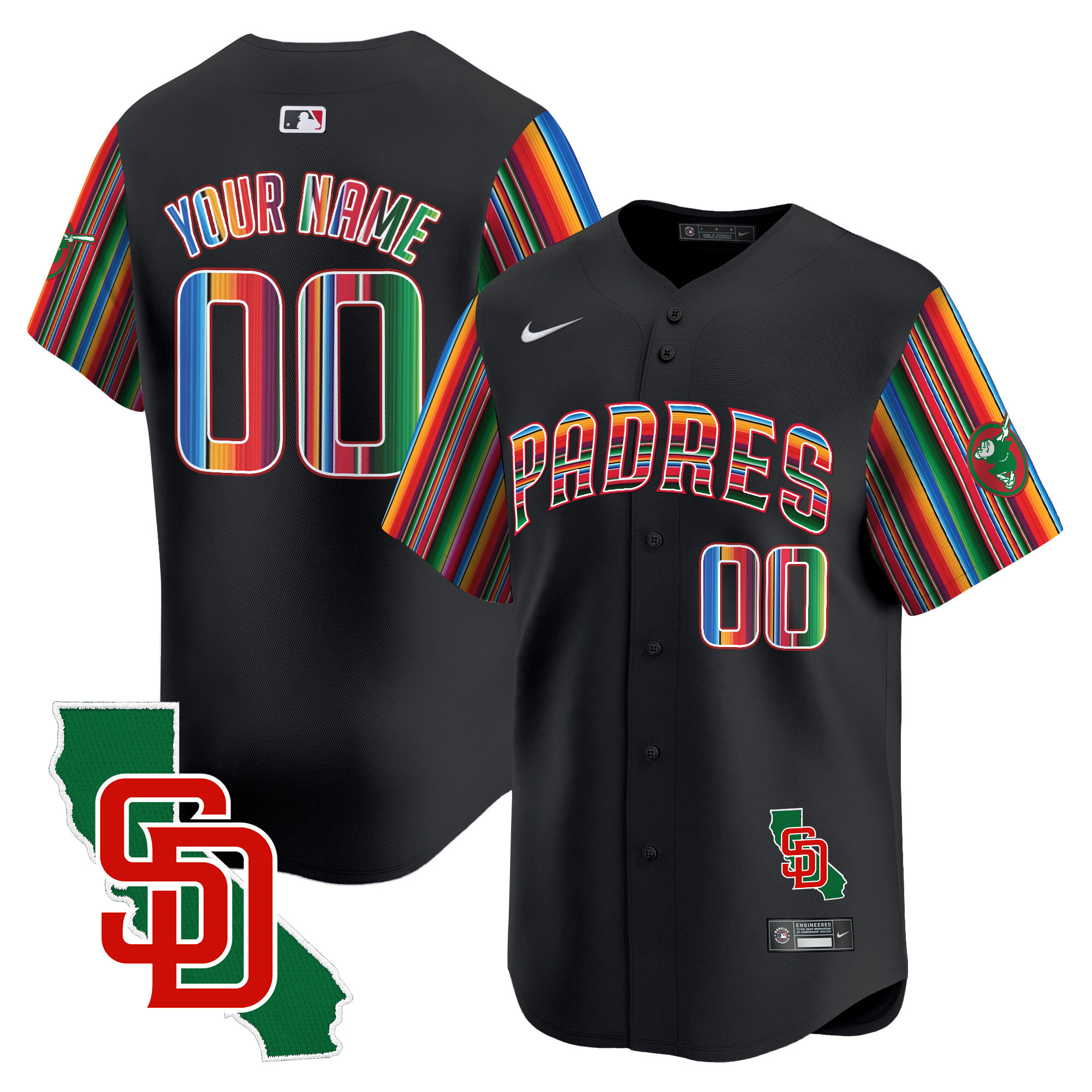 Padres Mexico California Patch Vapor Premier Limited Custom Jersey V6 – All Stitched