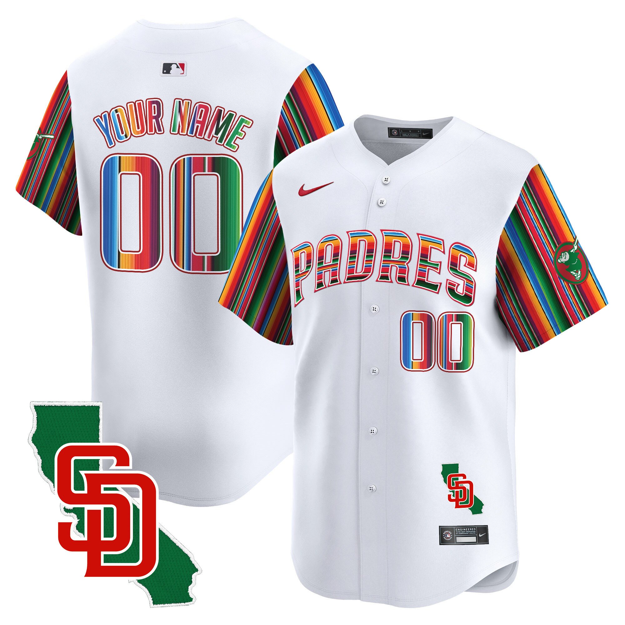 Padres Mexico California Patch Vapor Premier Limited Custom Jersey V6 – All Stitched