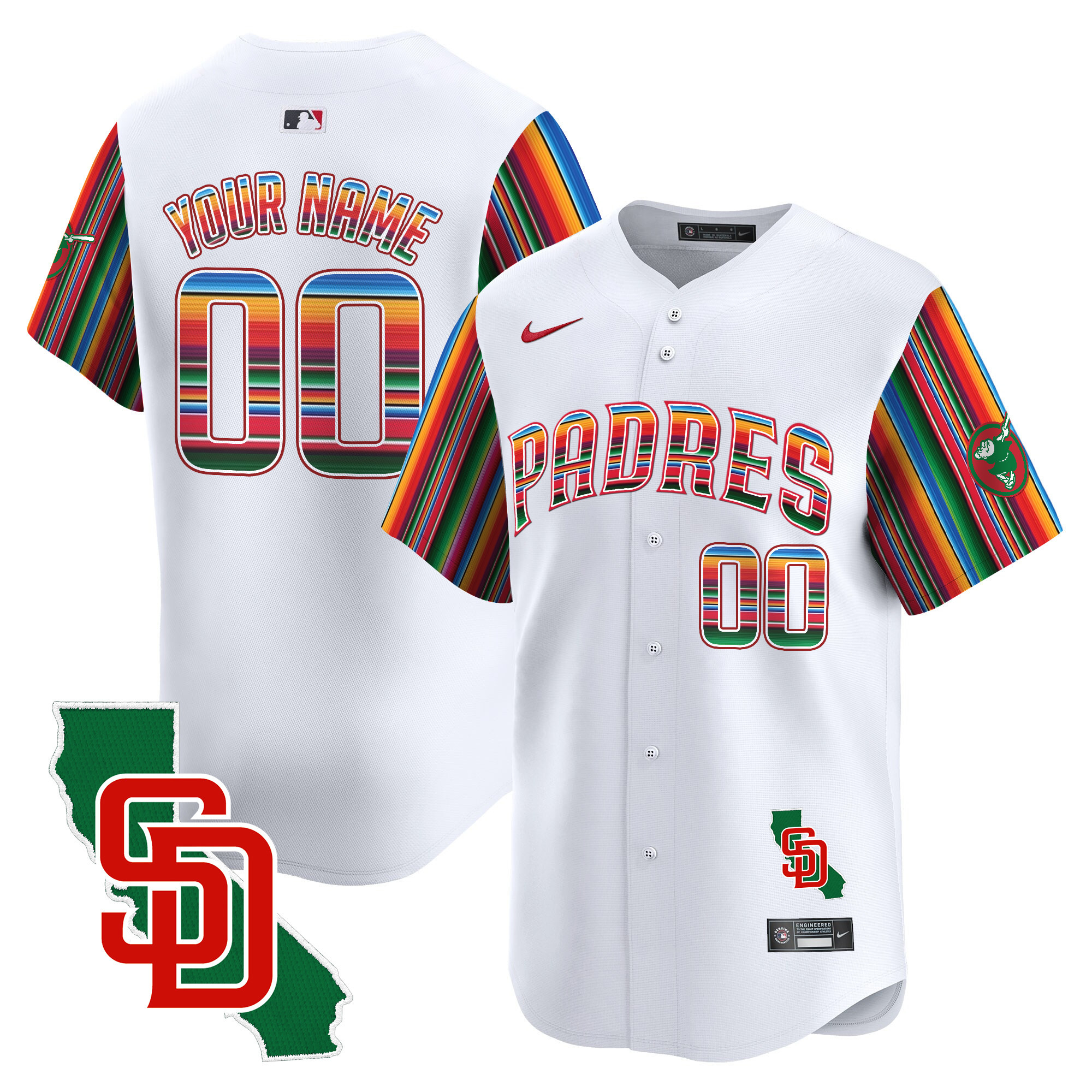Padres Mexico California Patch Vapor Premier Limited Custom Jersey V6 – All Stitched