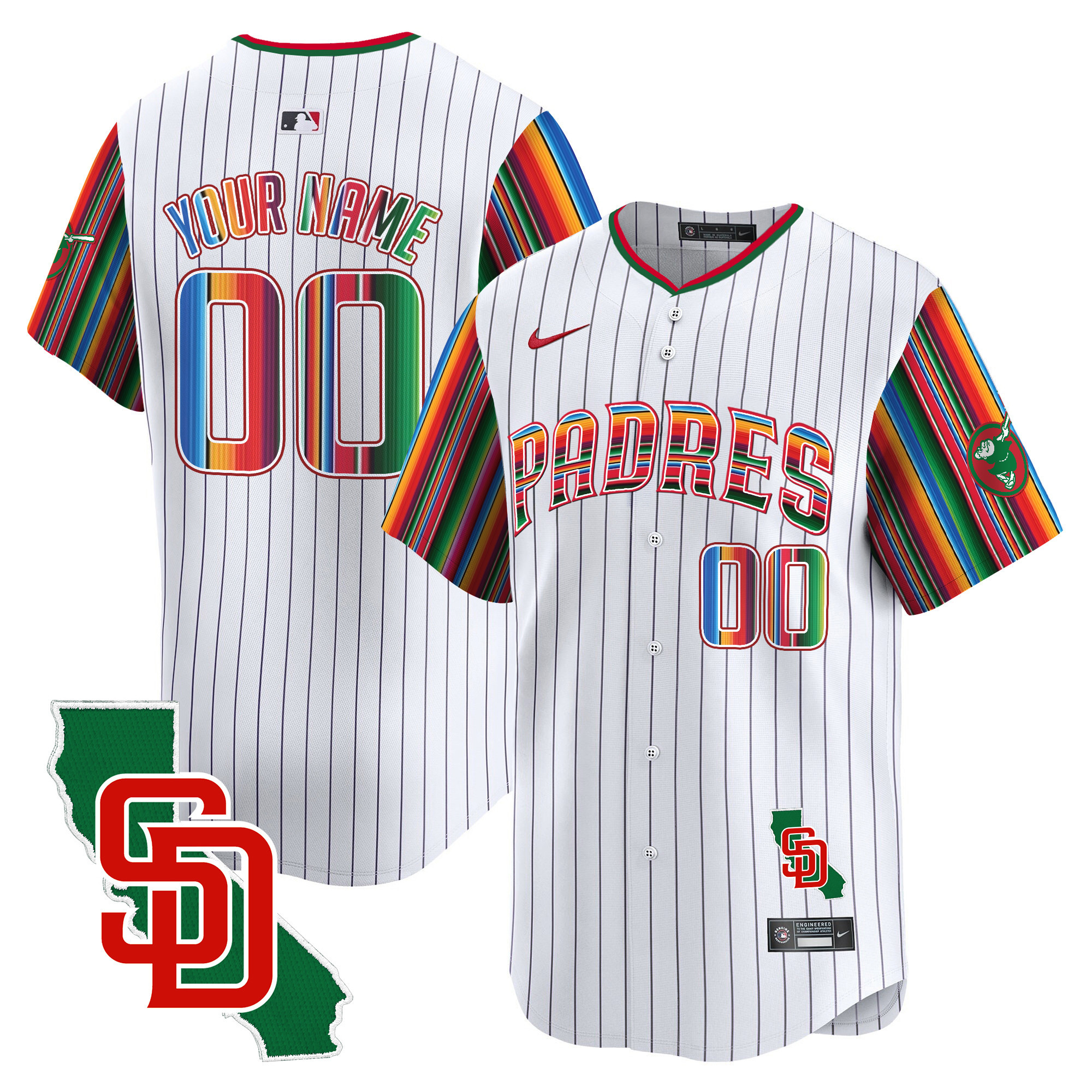 Padres Mexico California Patch Vapor Premier Limited Custom Jersey V6 – All Stitched