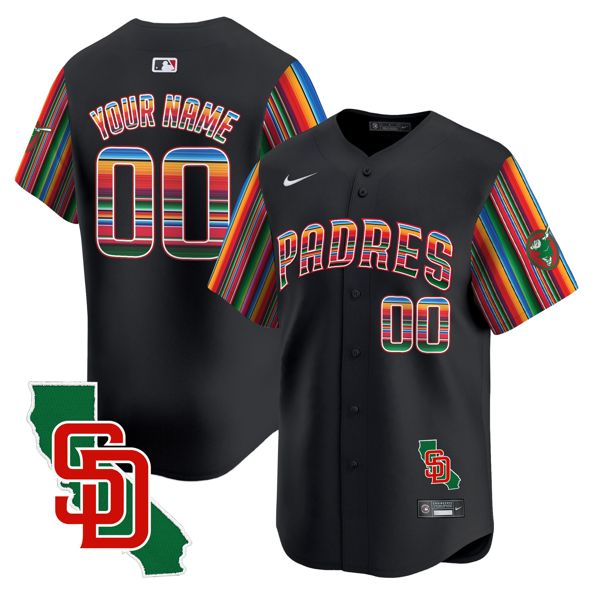Padres Mexico California Patch Vapor Premier Limited Custom Jersey V6 – All Stitched