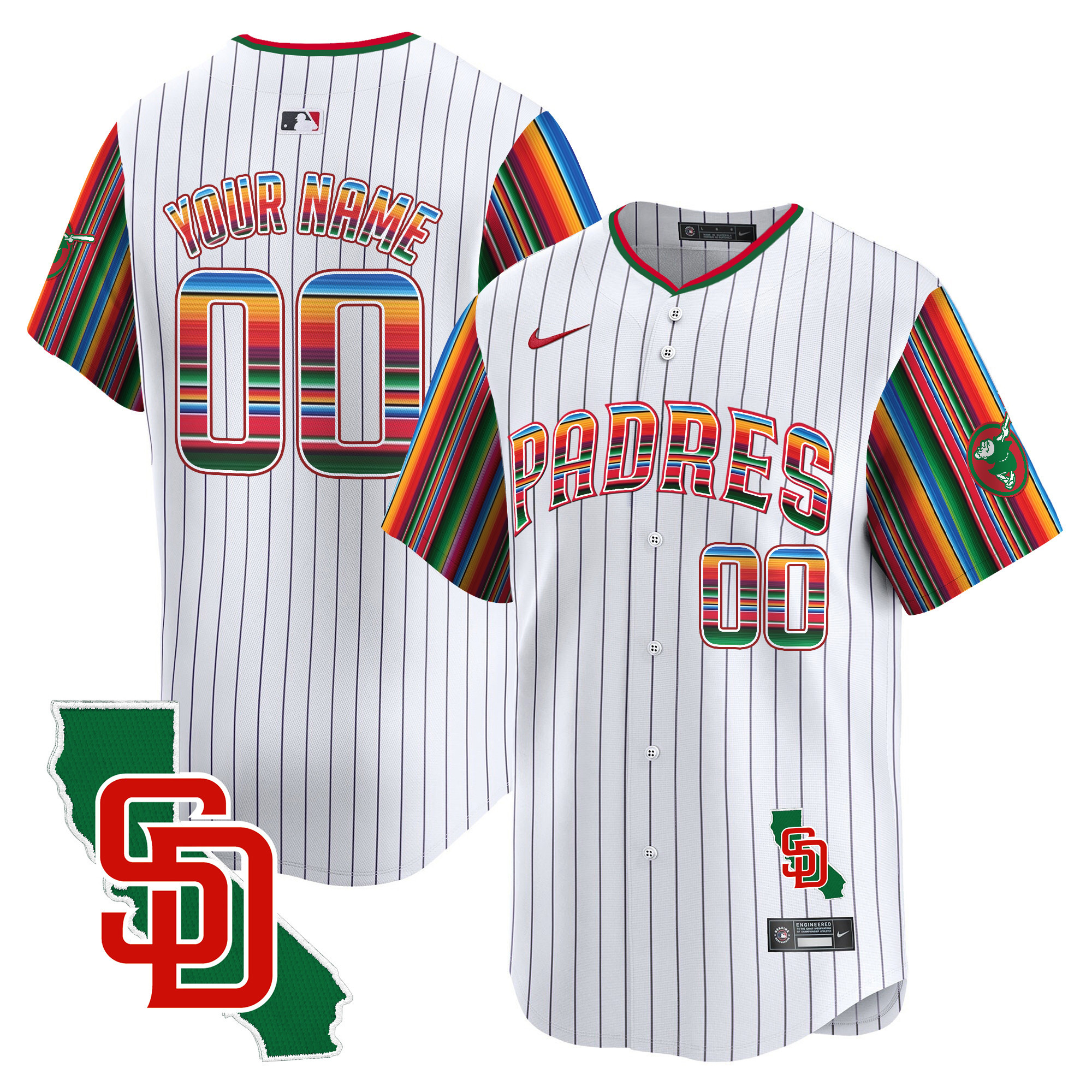 Padres Mexico California Patch Vapor Premier Limited Custom Jersey V6 – All Stitched