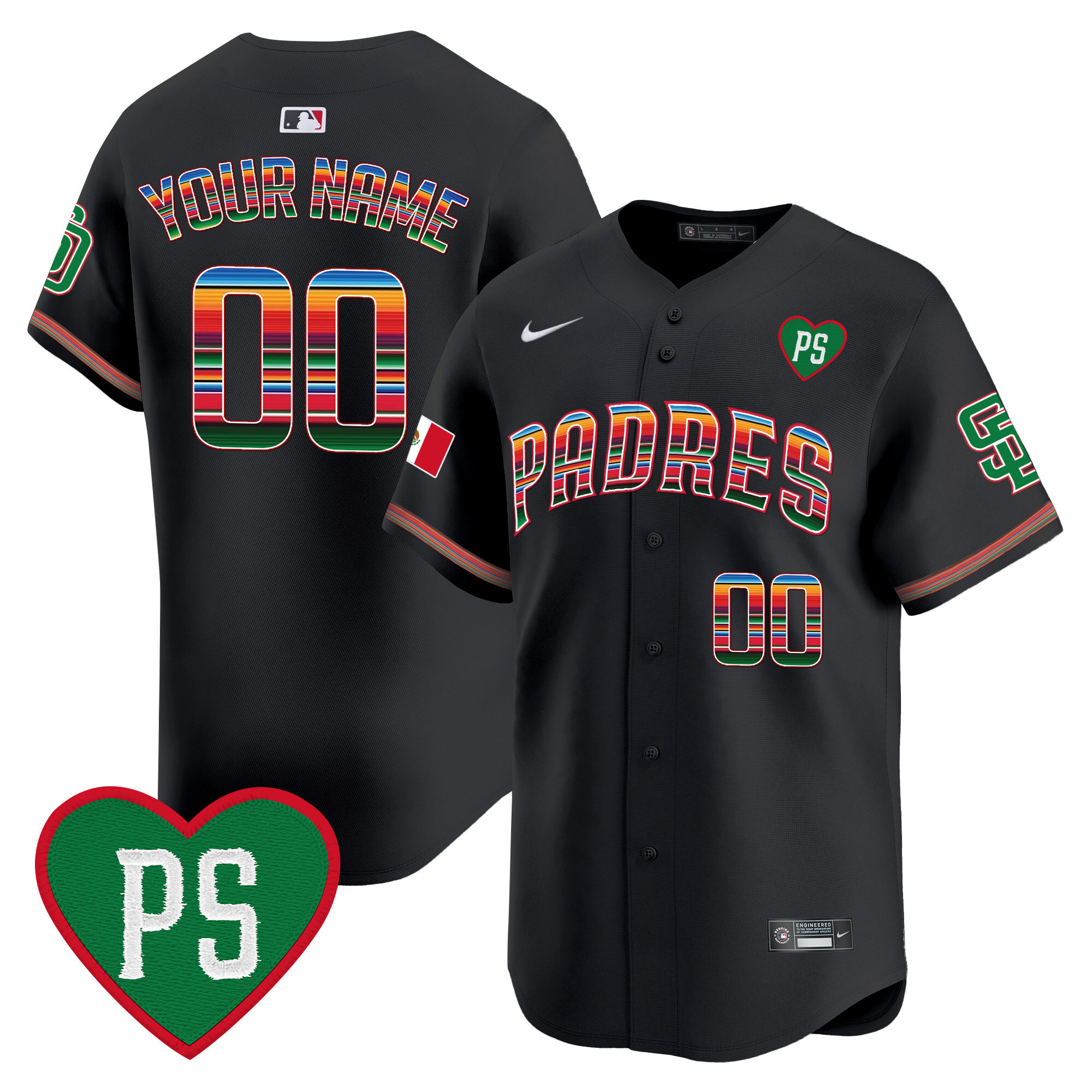 Padres Mexico “For Peter” Patch Vapor Premier Limited Custom Jersey – All Stitched