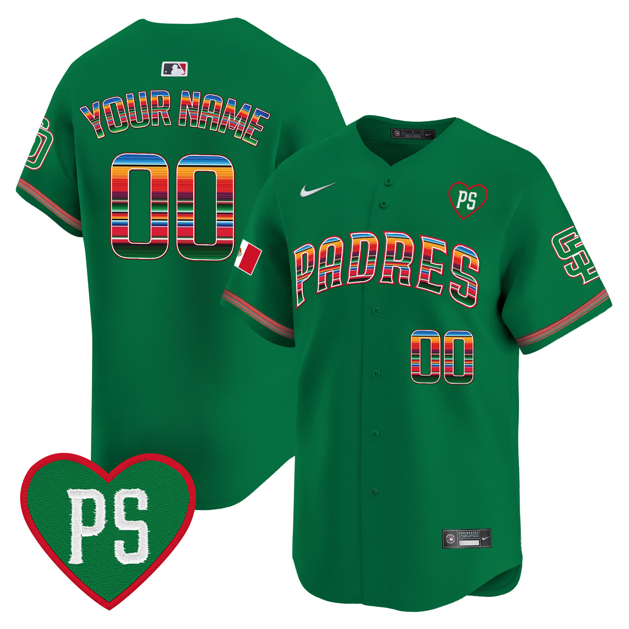 Padres Mexico “For Peter” Patch Vapor Premier Limited Custom Jersey – All Stitched