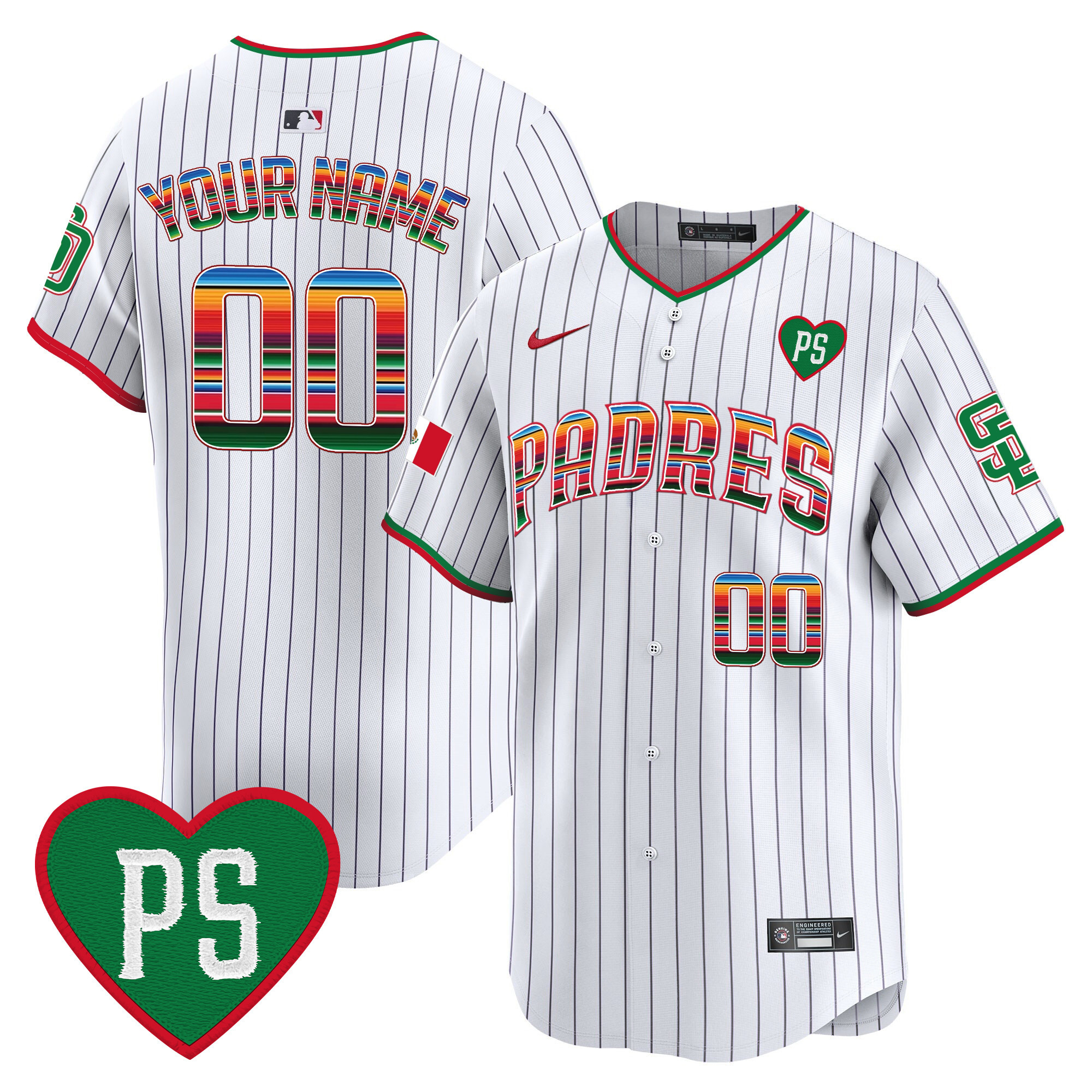 Padres Mexico “For Peter” Patch Vapor Premier Limited Custom Jersey – All Stitched