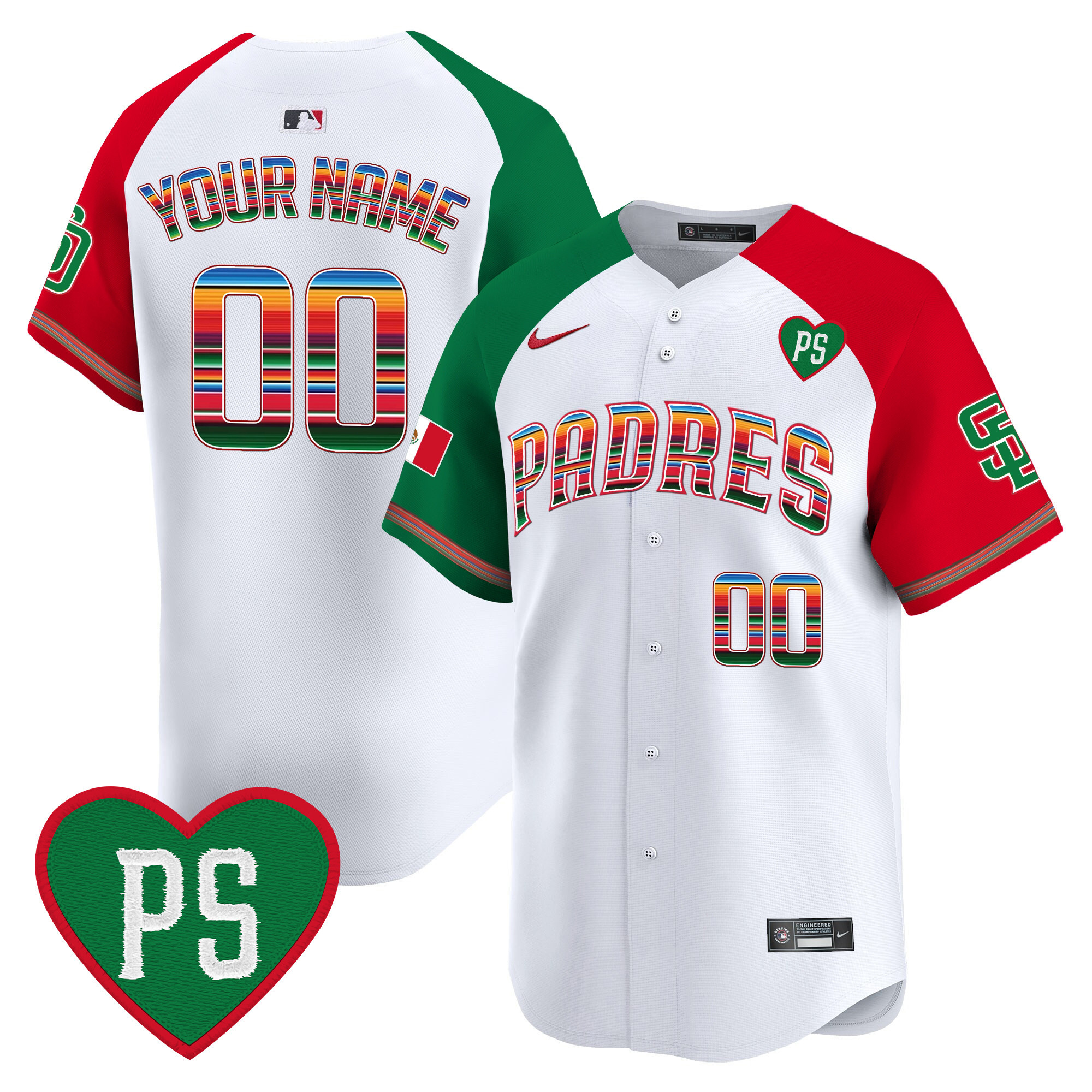 Padres Mexico “For Peter” Patch Vapor Premier Limited Custom Jersey – All Stitched