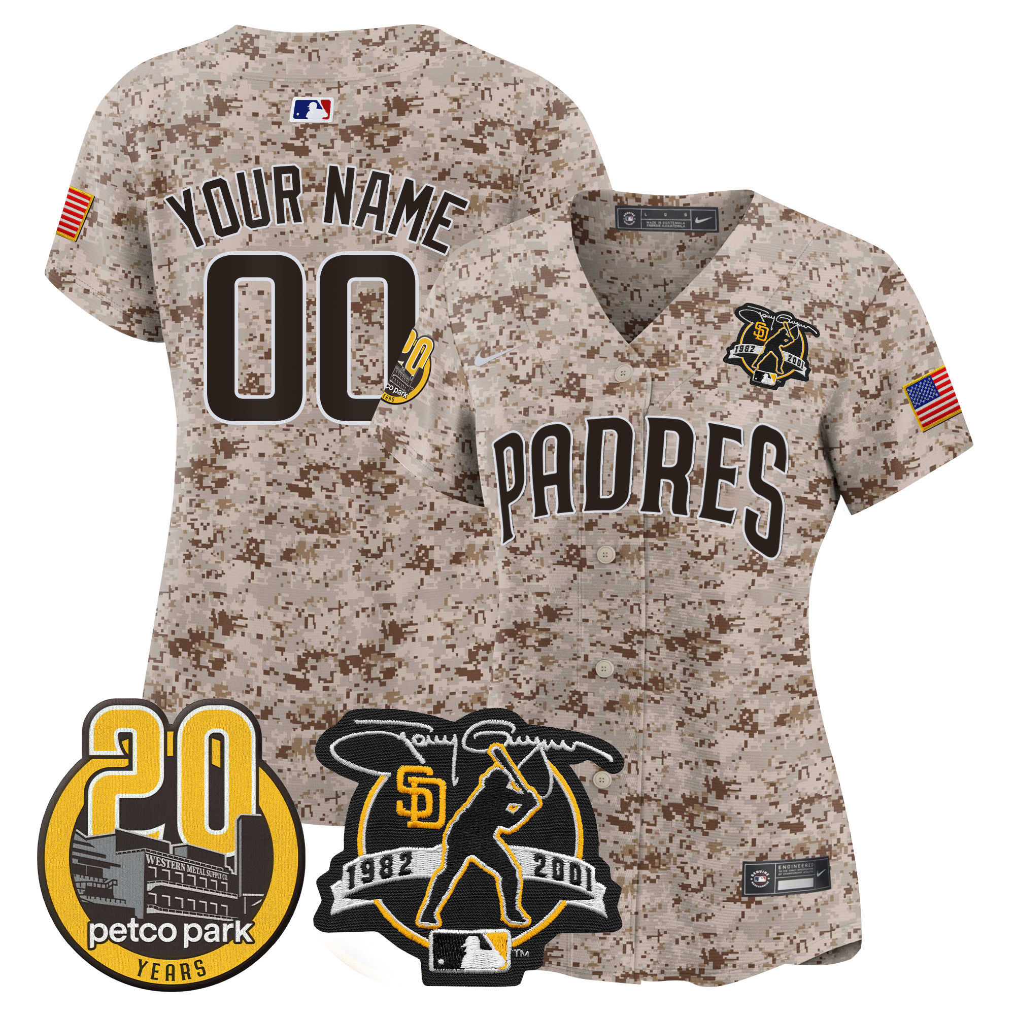 Padres Tony Gwynn & Petco Park 20th Patch USMC Vapor Premier Limited Custom Jersey – All Stitched