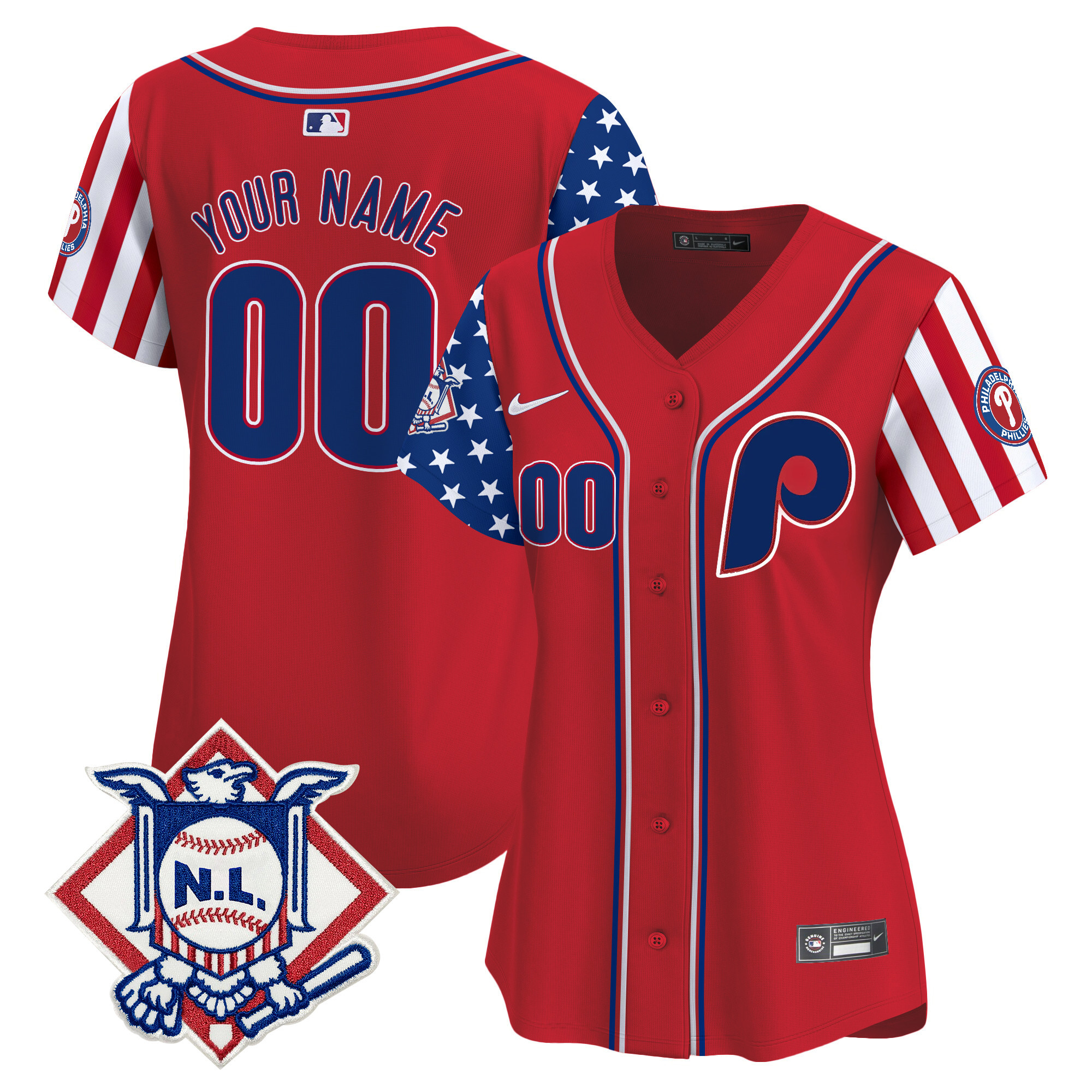 Phillies 2024 Fourth of July Vapor Premier Limited Custom Jersey - All Stitched