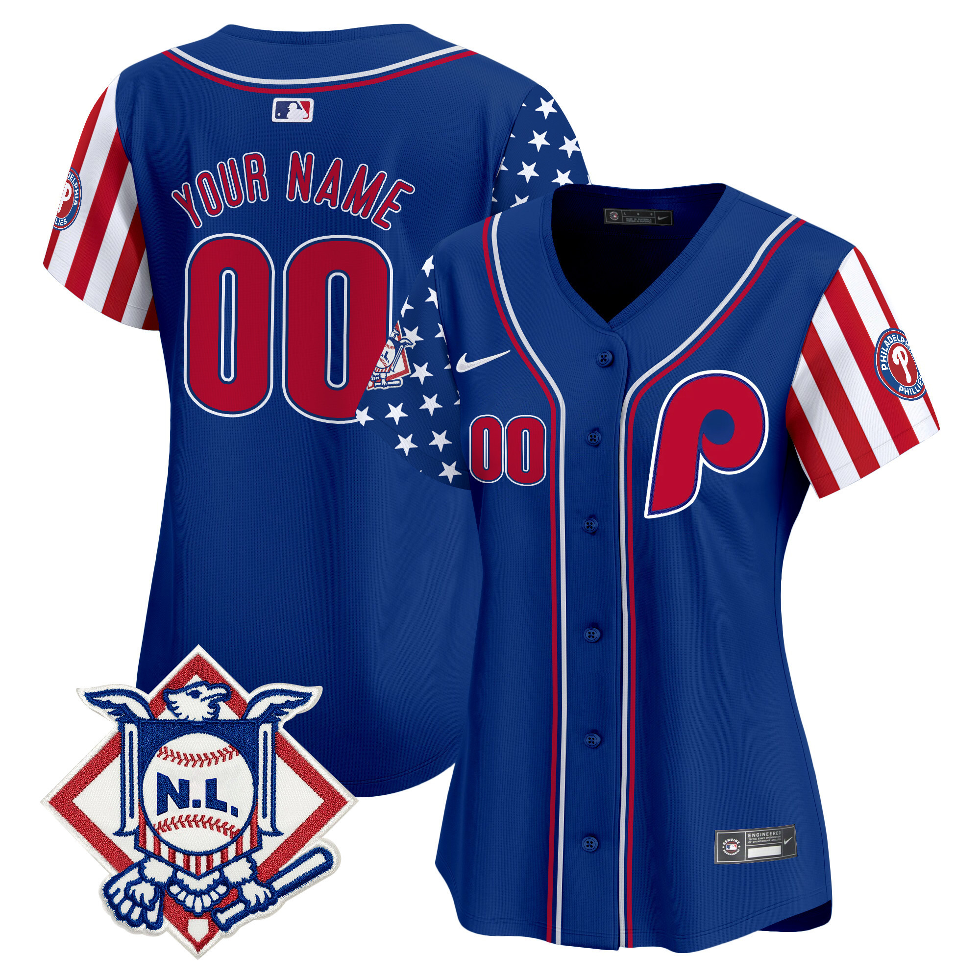 Phillies 2024 Fourth of July Vapor Premier Limited Custom Jersey - All Stitched
