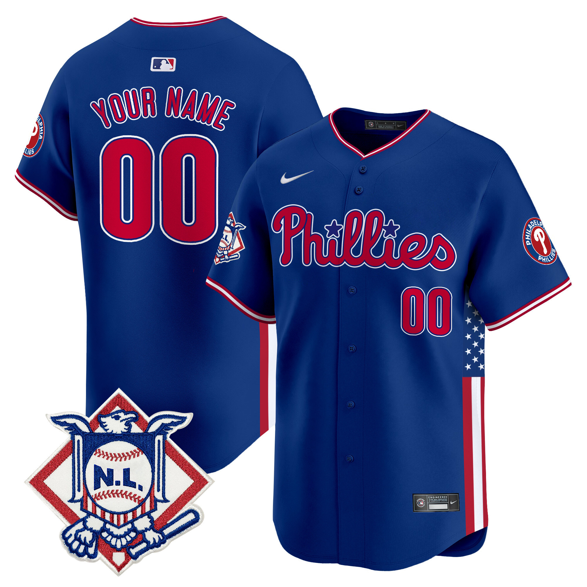 Phillies 2024 Fourth of July Vapor Premier Limited Custom Jersey V4 - All Stitched