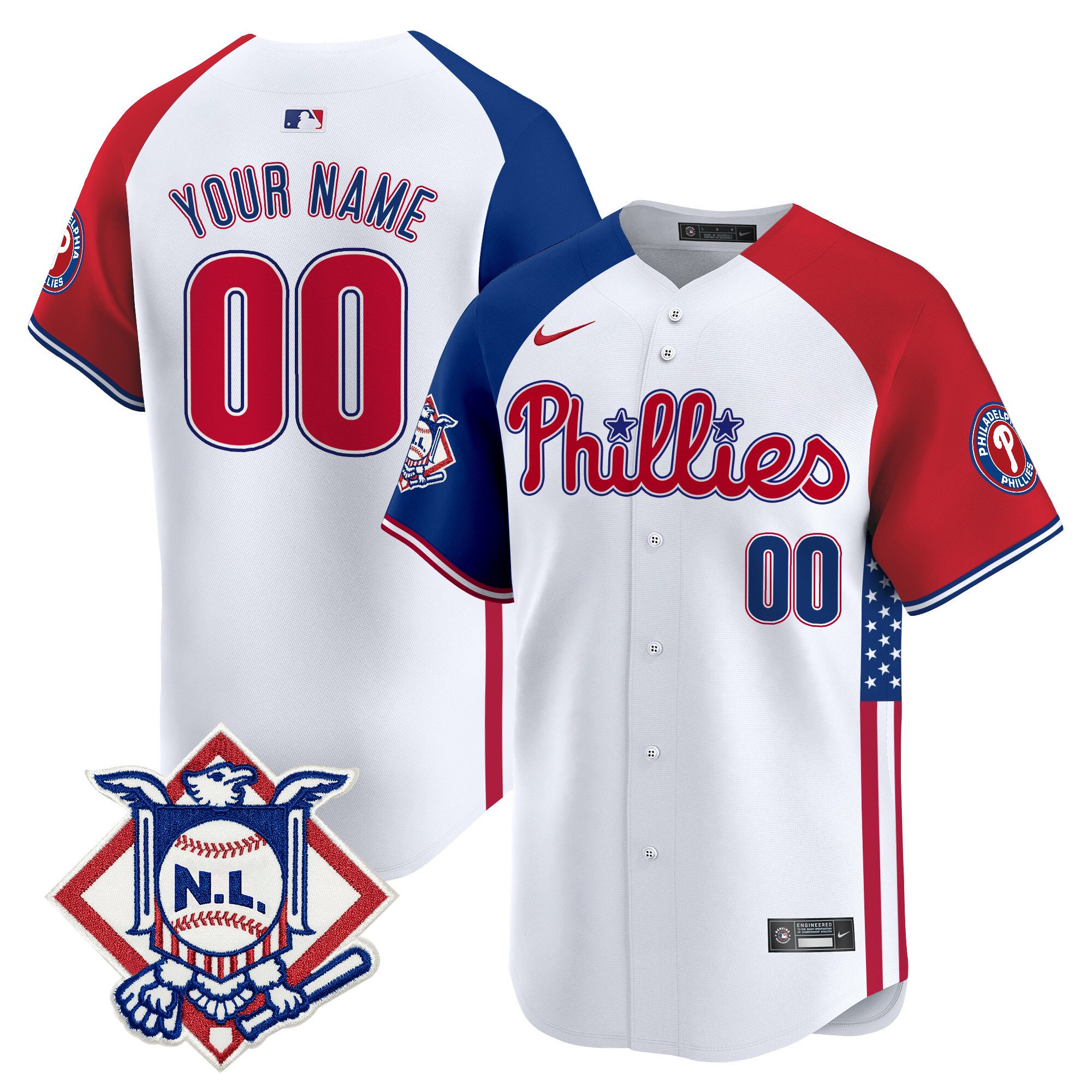 Phillies 2024 Fourth of July Vapor Premier Limited Custom Jersey V4 - All Stitched