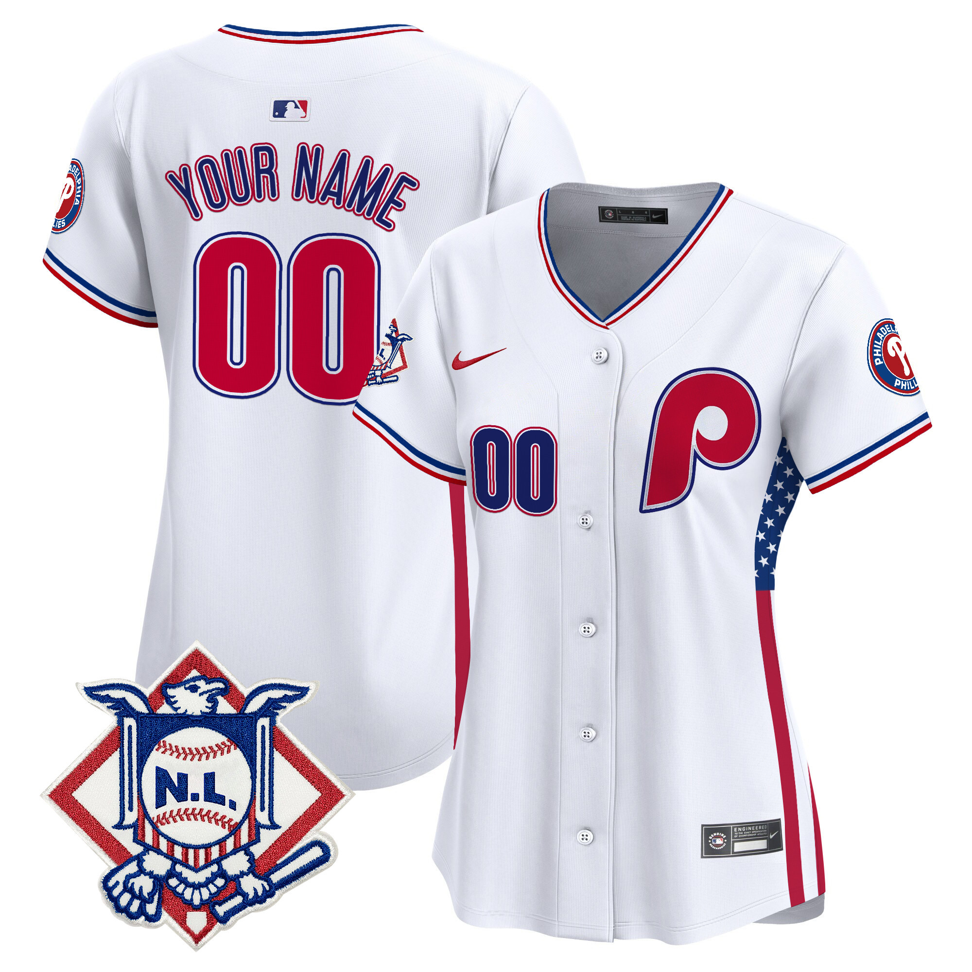Phillies 2024 Fourth of July Vapor Premier Limited Custom Jersey V4 - All Stitched