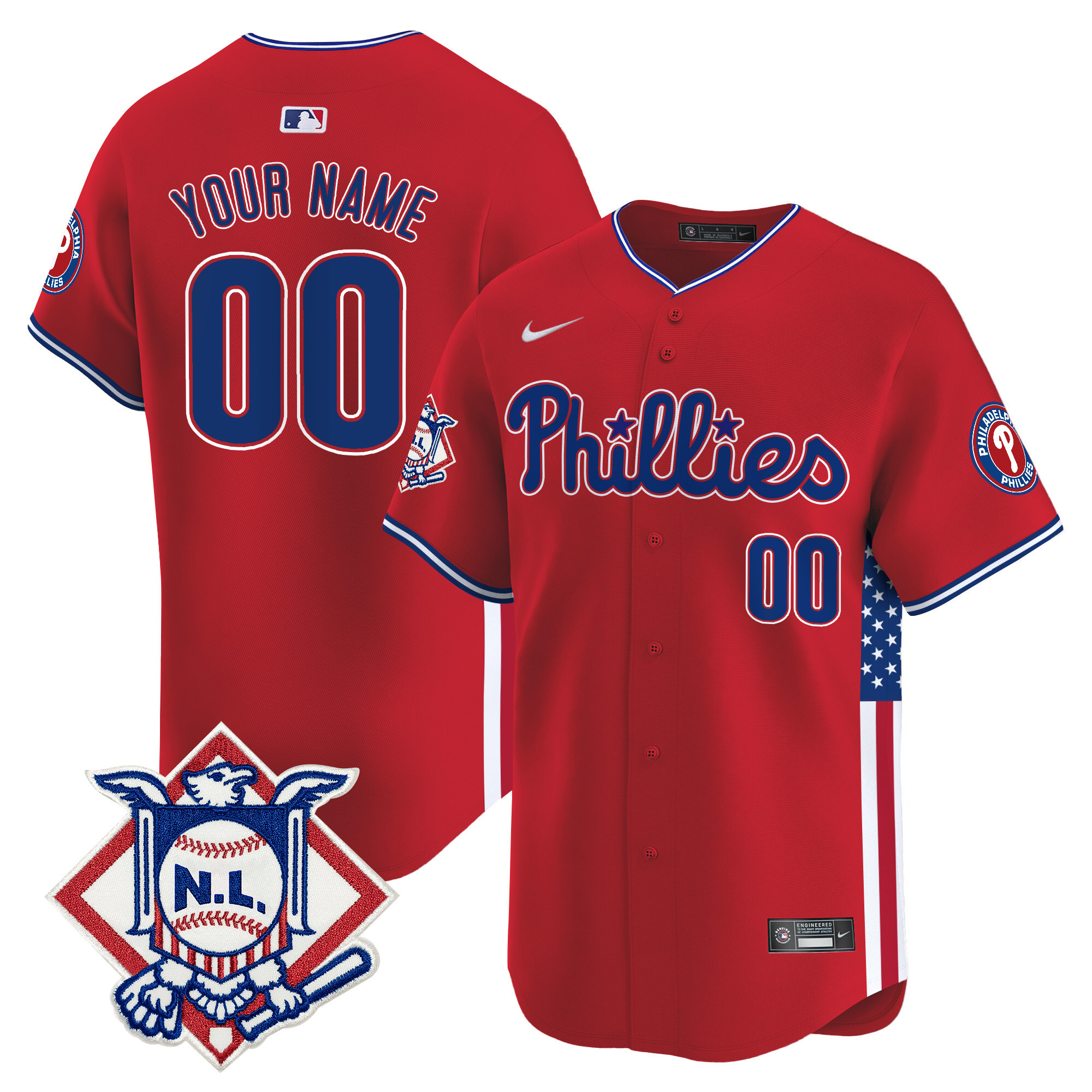 Phillies 2024 Fourth of July Vapor Premier Limited Custom Jersey V4 - All Stitched