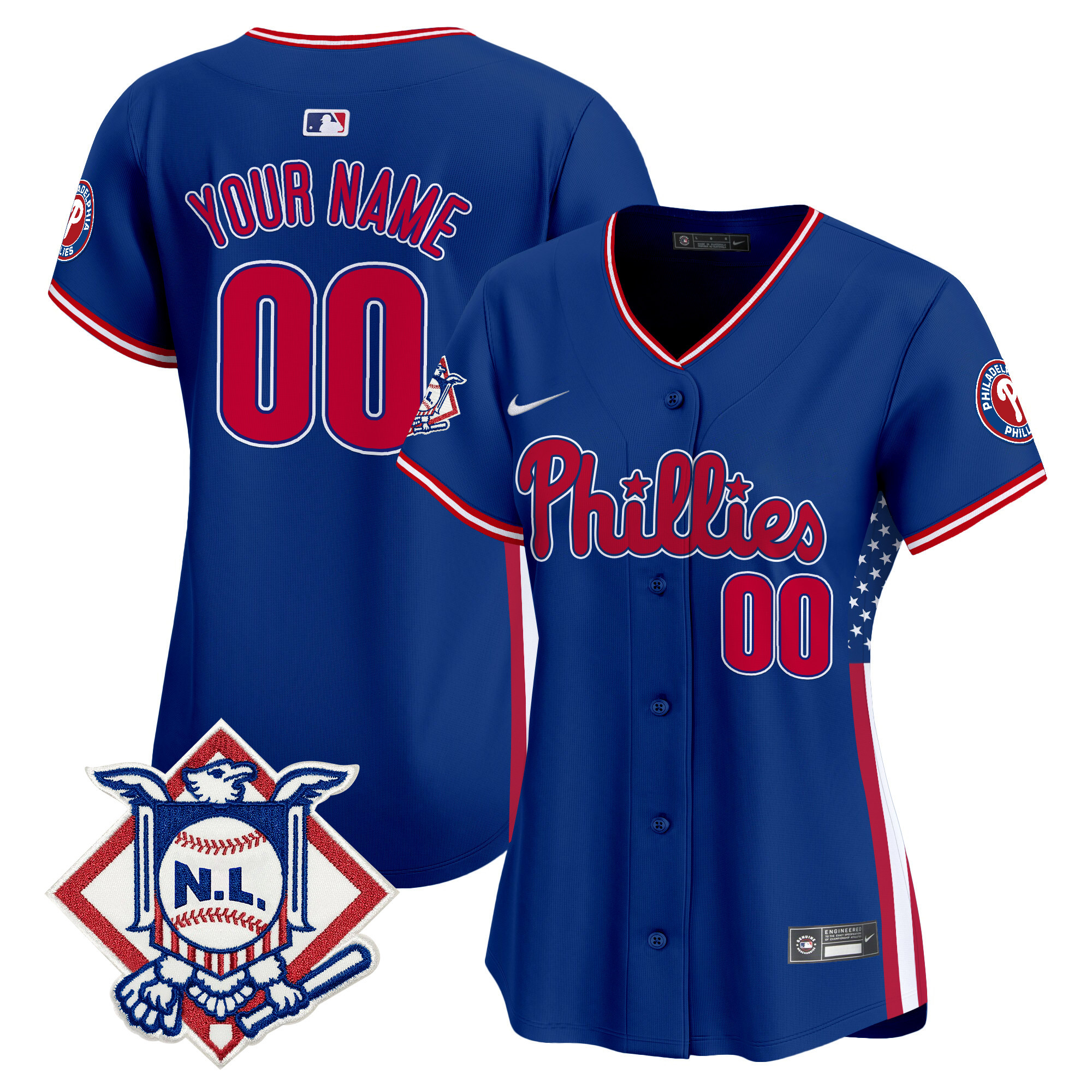 Phillies 2024 Fourth of July Vapor Premier Limited Custom Jersey V4 - All Stitched