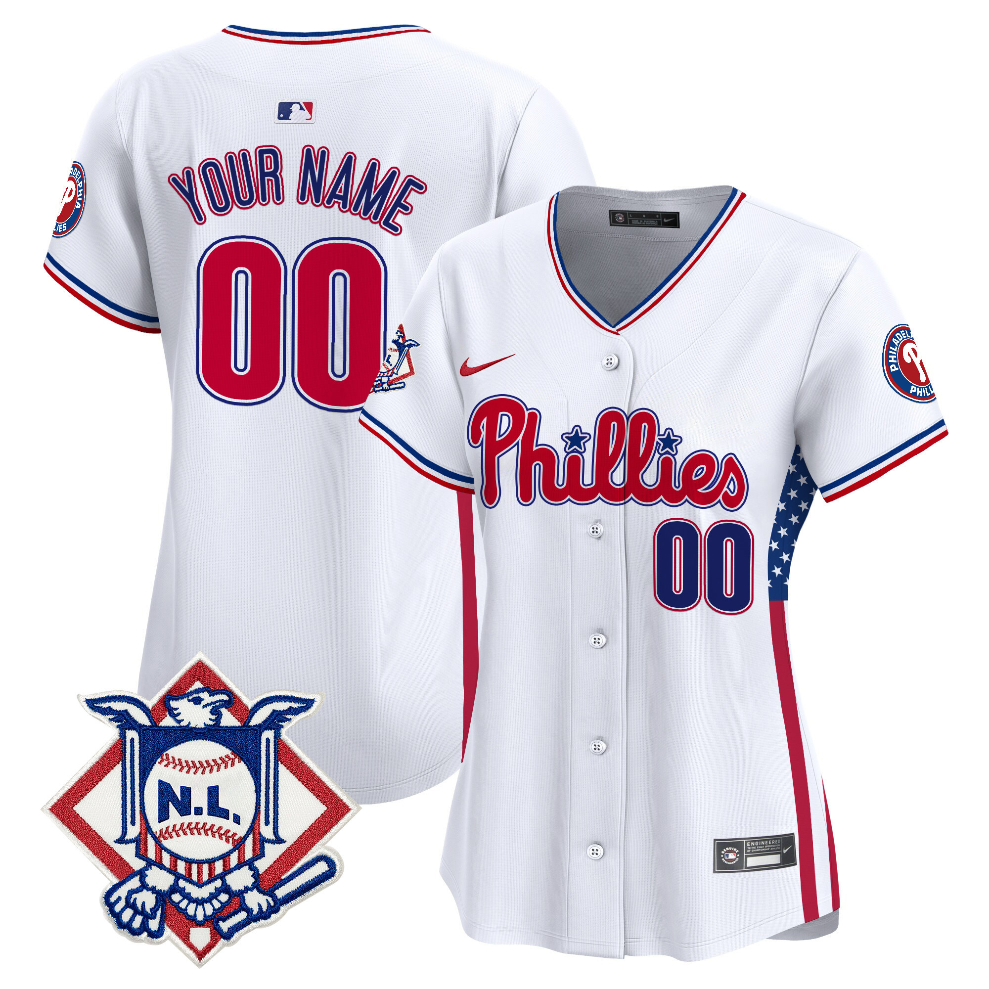Phillies 2024 Fourth of July Vapor Premier Limited Custom Jersey V4 - All Stitched