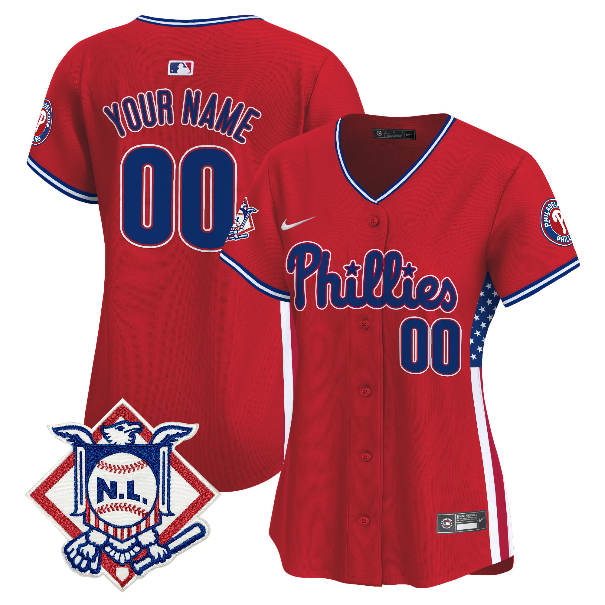 Phillies 2024 Fourth of July Vapor Premier Limited Custom Jersey V4 - All Stitched