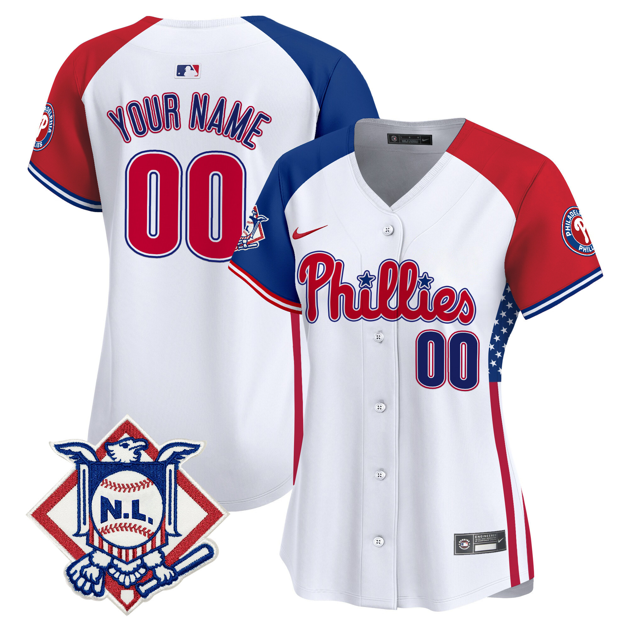 Phillies 2024 Fourth of July Vapor Premier Limited Custom Jersey V4 - All Stitched