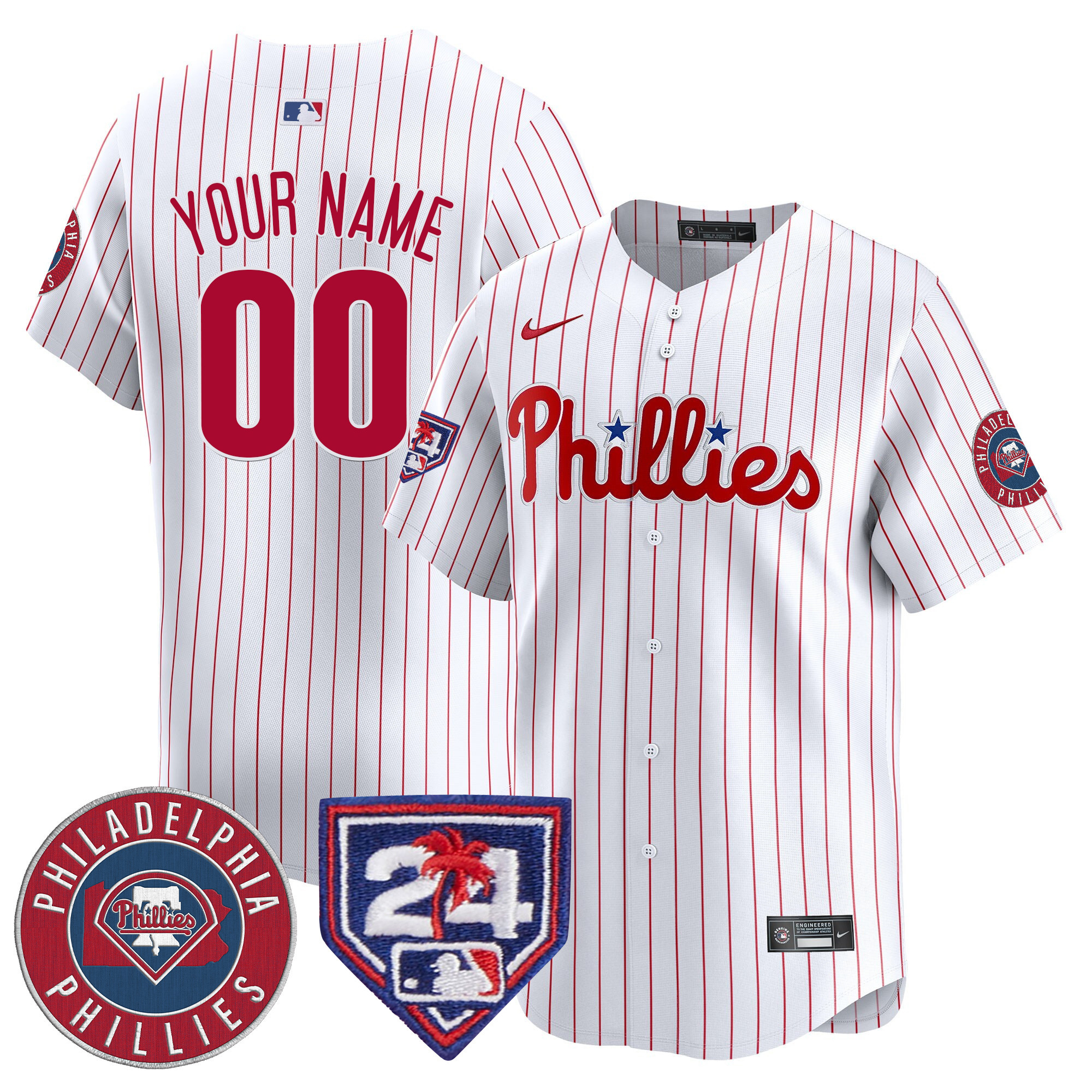 Phillies 2024 Spring Training Patch Vapor Premier Limited Custom Jersey V2 - All Stitched