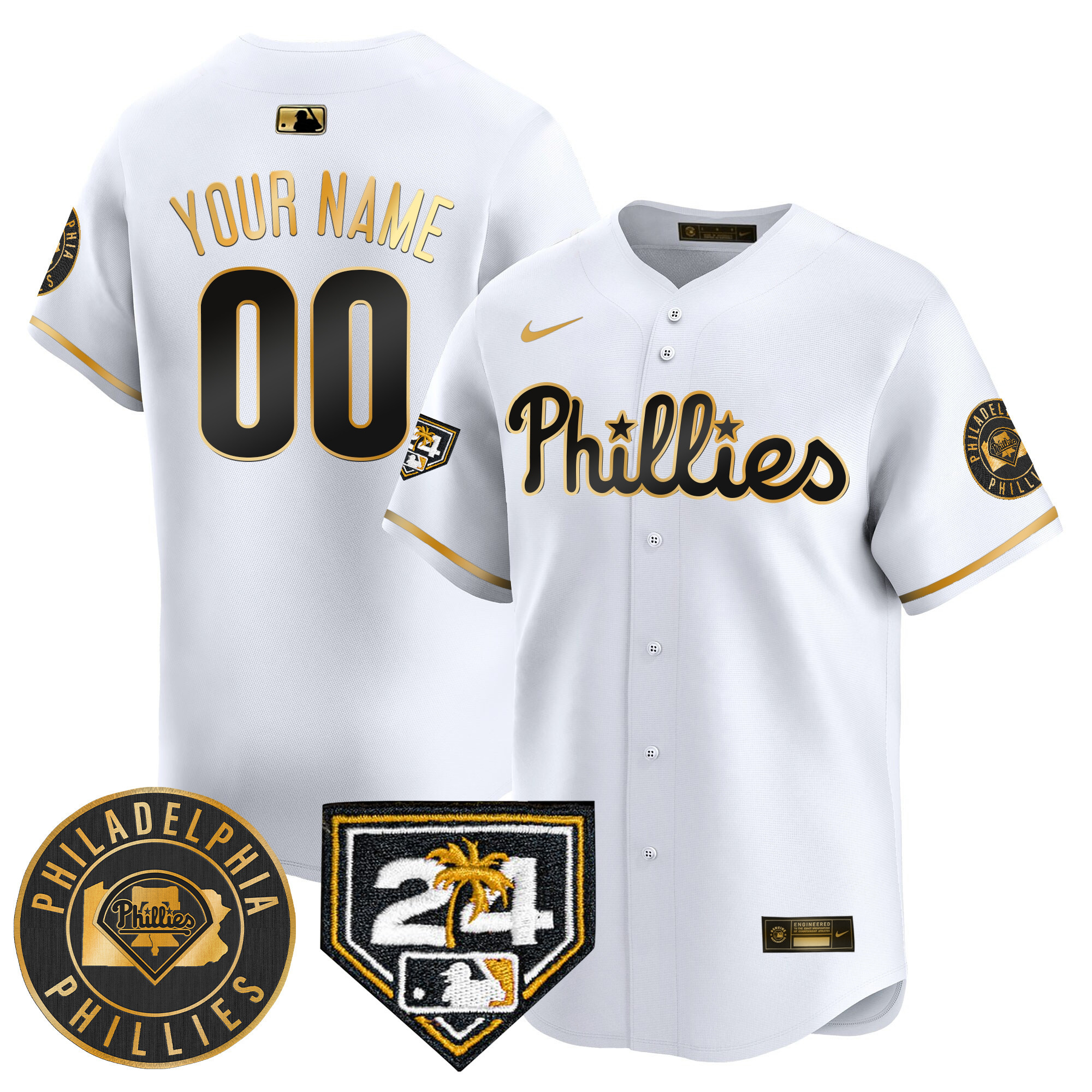 Phillies 2024 Spring Training Patch Vapor Premier Limited Custom Jersey V2 - All Stitched