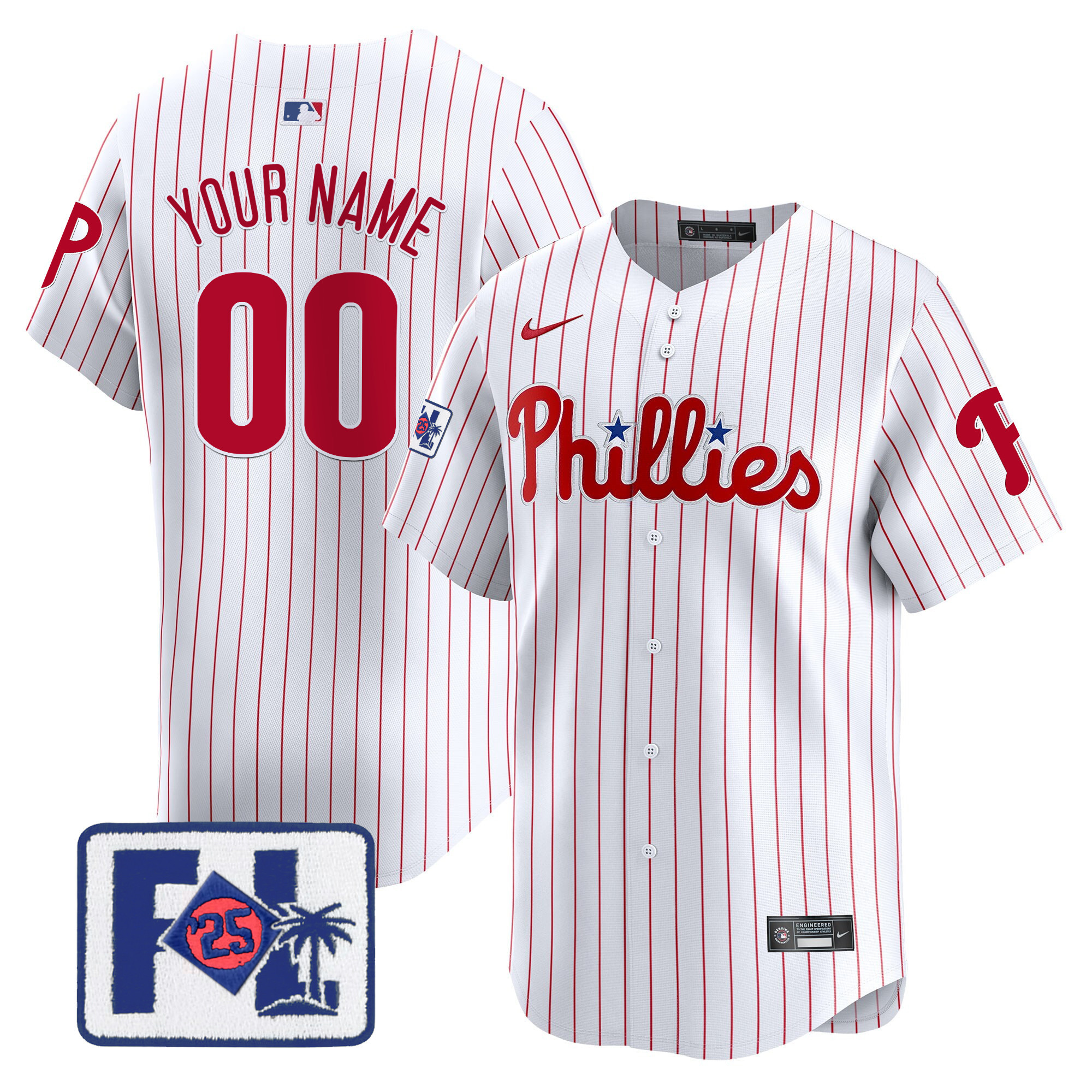 Phillies 2025 Spring Training Patch Vapor Premier Limited Custom Jersey - All Stitched