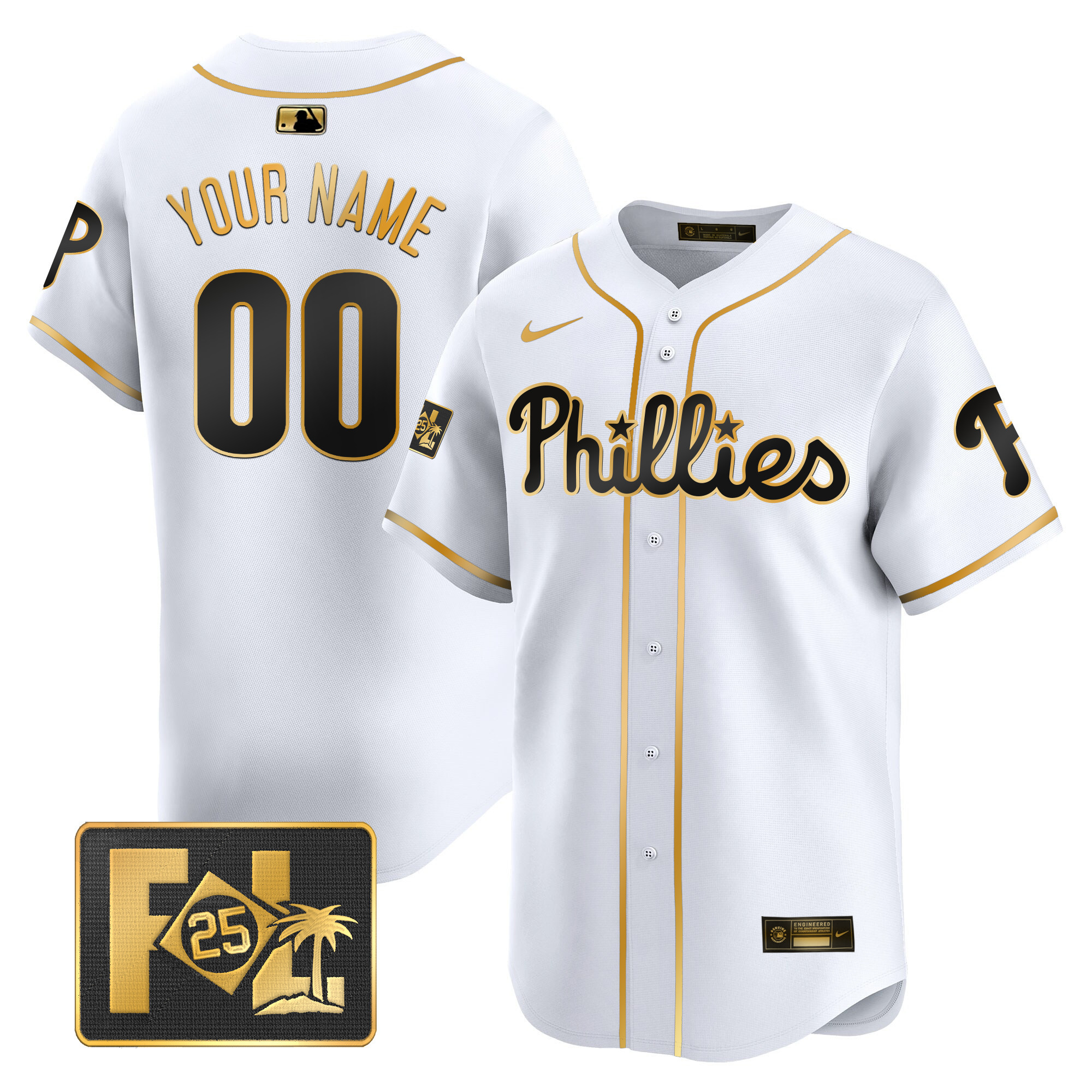 Phillies 2025 Spring Training Patch Vapor Premier Limited Custom Jersey - All Stitched