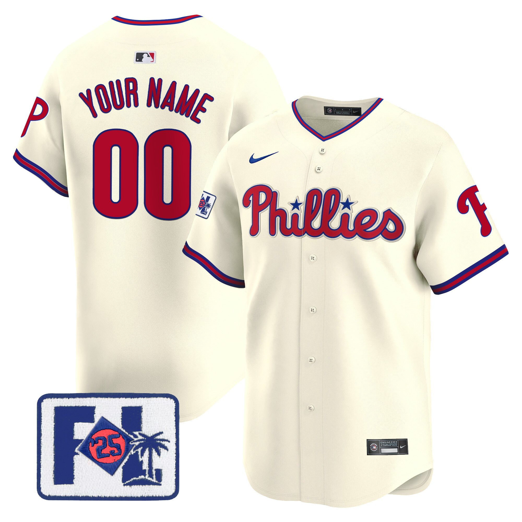 Phillies 2025 Spring Training Patch Vapor Premier Limited Custom Jersey - All Stitched